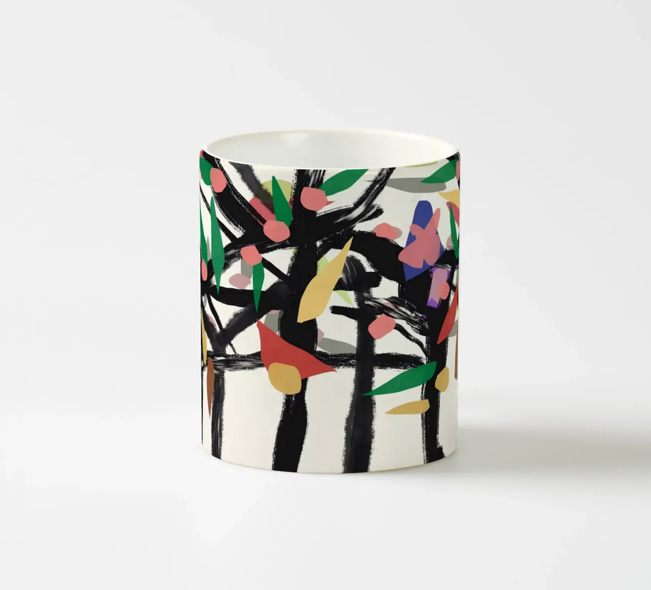Foglie e rami astratti 04 tazza in ceramica da Little Dean