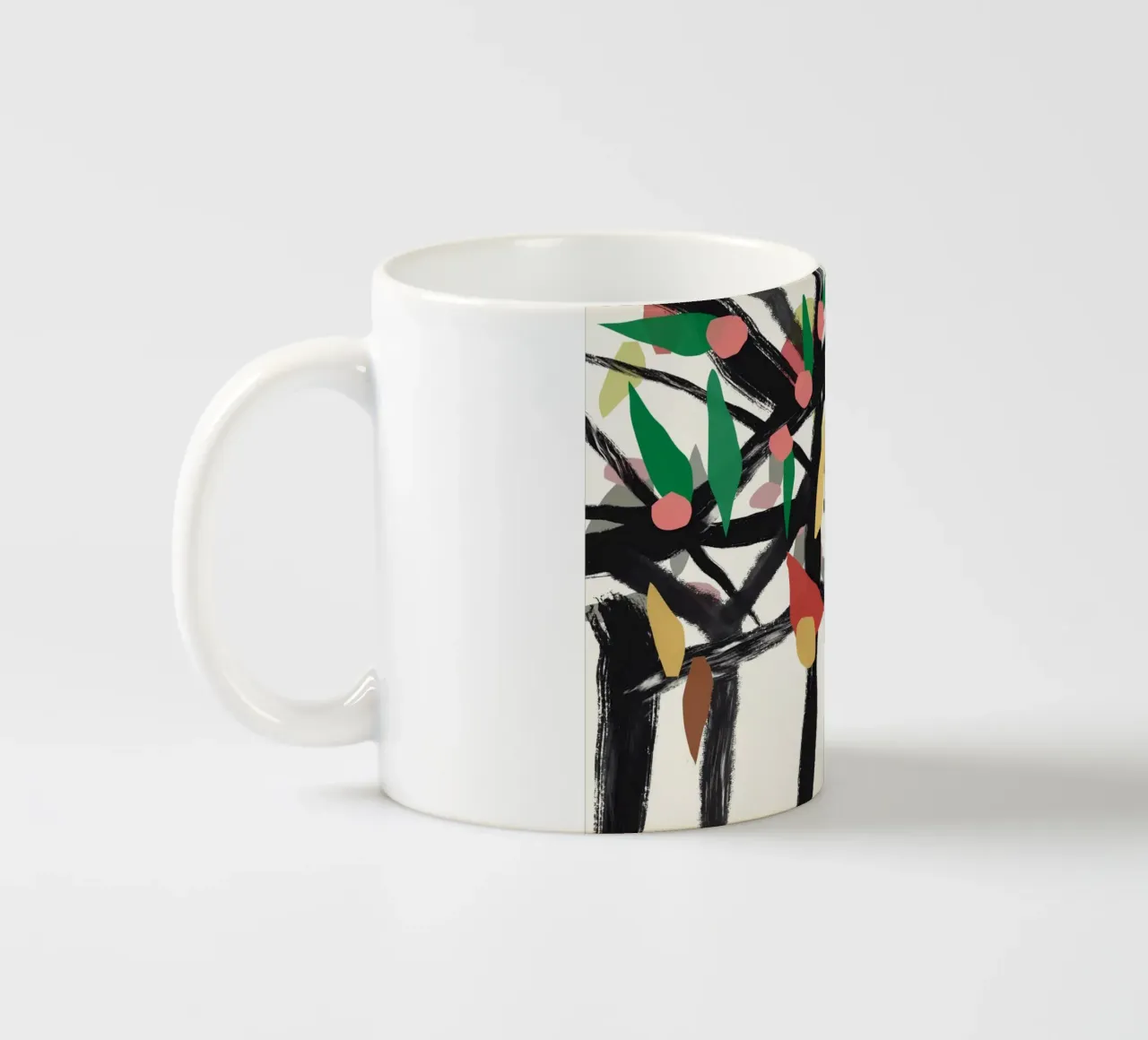 Foglie e rami astratti 04 tazza in ceramica da Little Dean