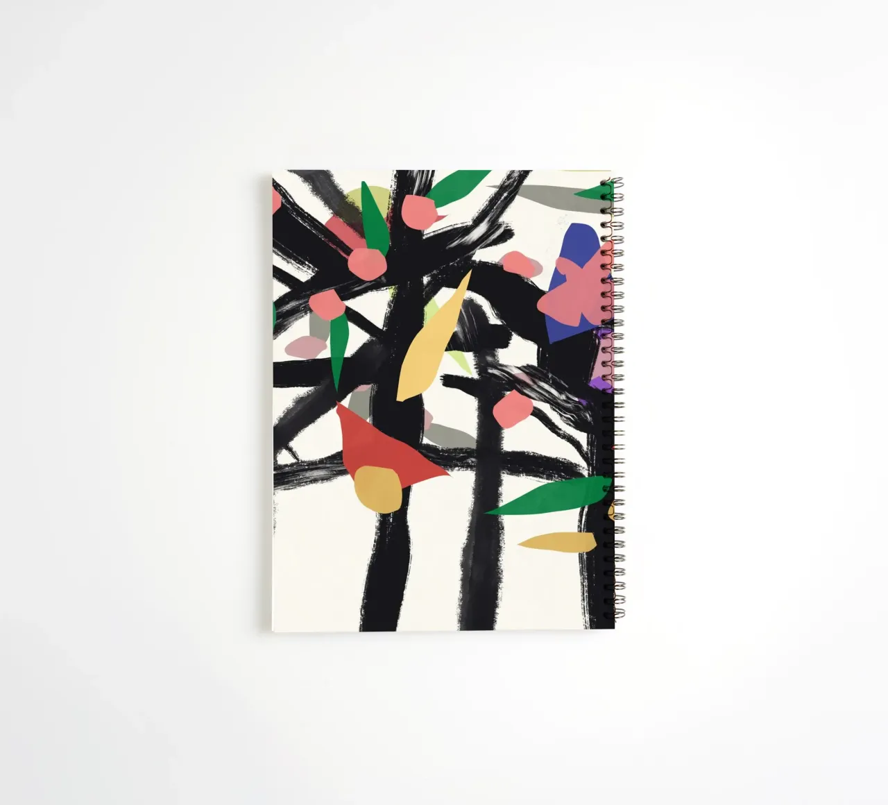Abstract leaves and branches 04 spiral notebook by Little Dean
