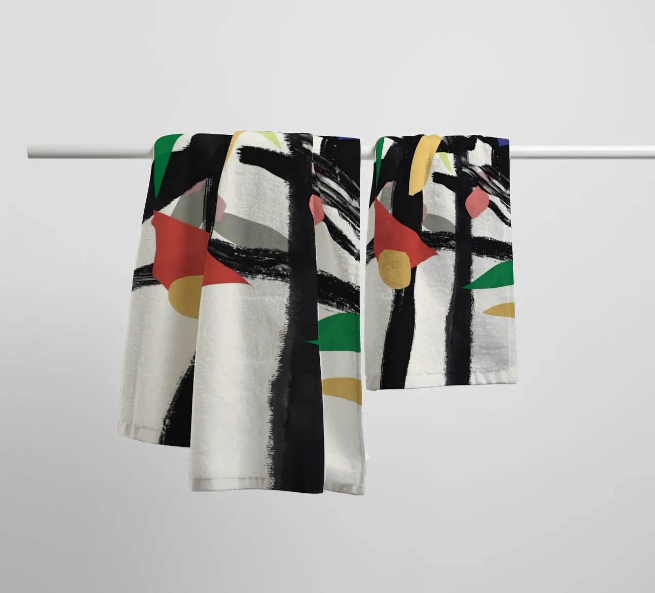 Abstract leaves and branches 04 towel by Little Dean