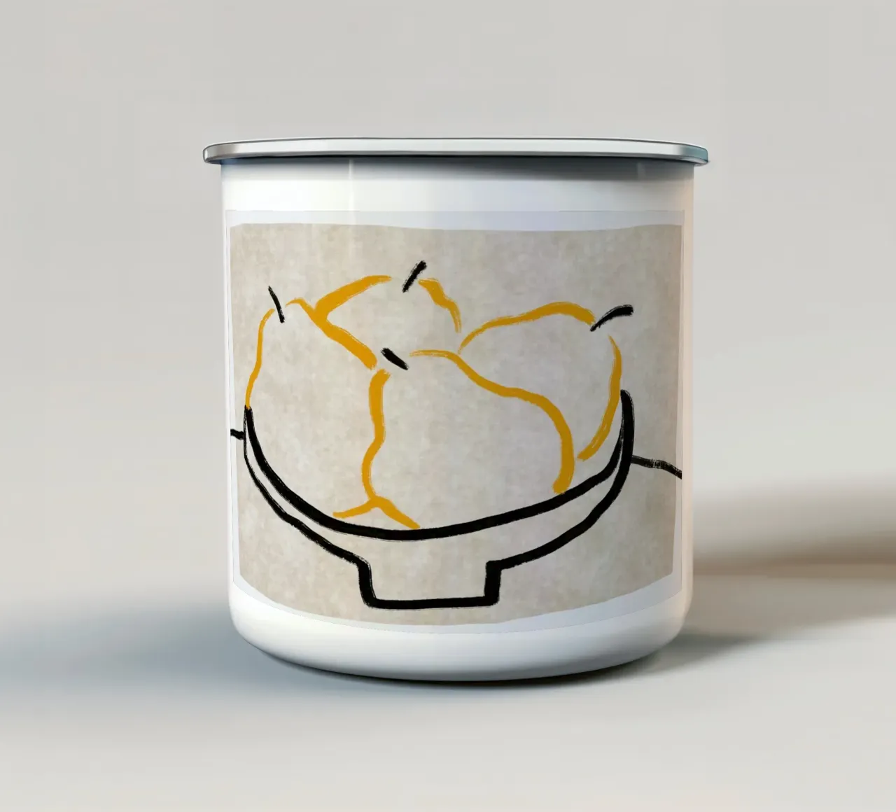 Quattro grandi pere tazza in smalto da Little Dean