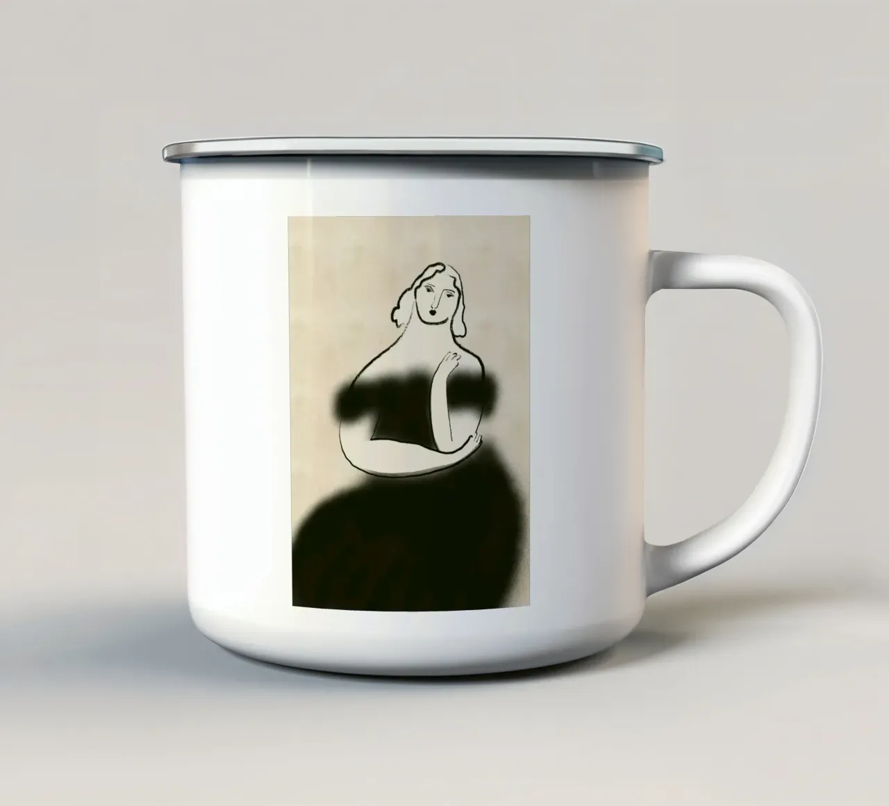 Portamento nero tazza in smalto da Little Dean