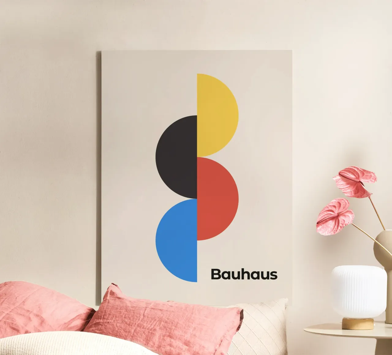 Bauhaus Halve Cirkels Tentoonstelling canvas met Baklijst van Paigaam Studio