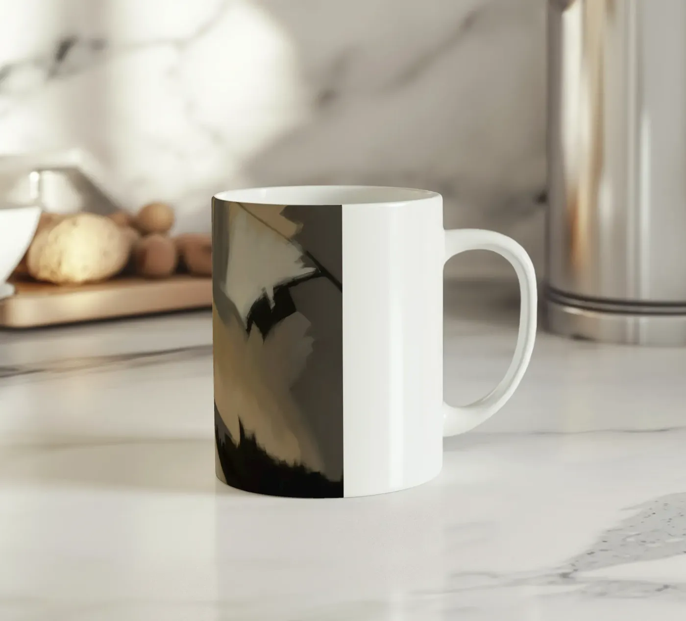 Split Silence Ember ceramic mug by Monarch Arc