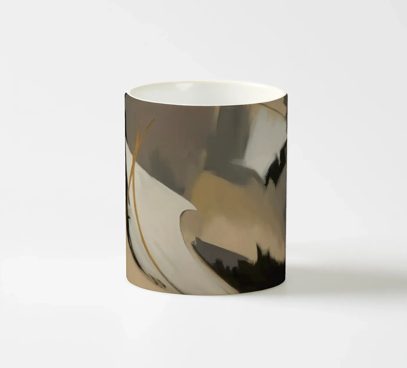 Split Silence Ember ceramic mug by Monarch Arc