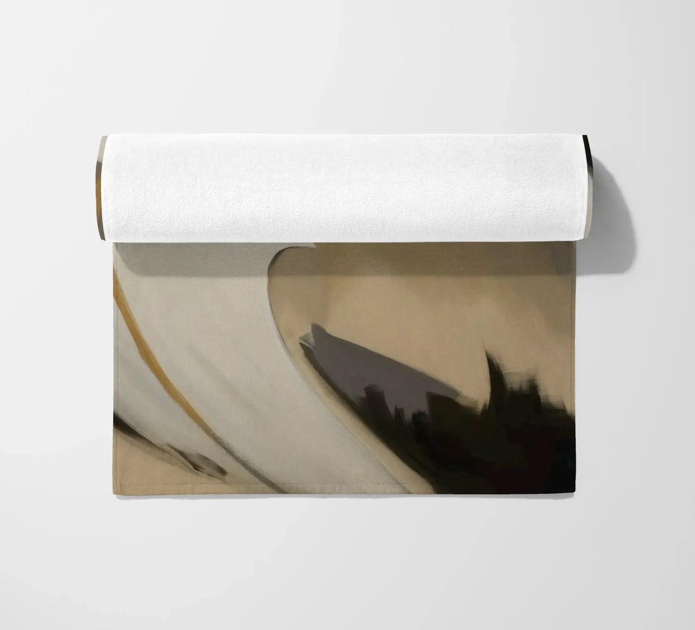 Split Silence Ember beach towel by Monarch Arc