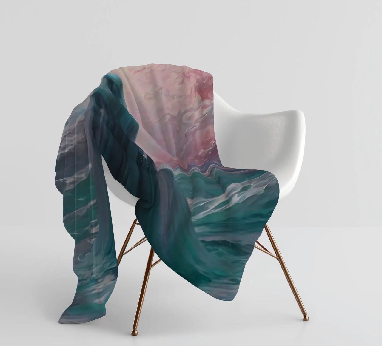 womanin flowing gown stands in calm waters coperta in pile da DesignDoodle
