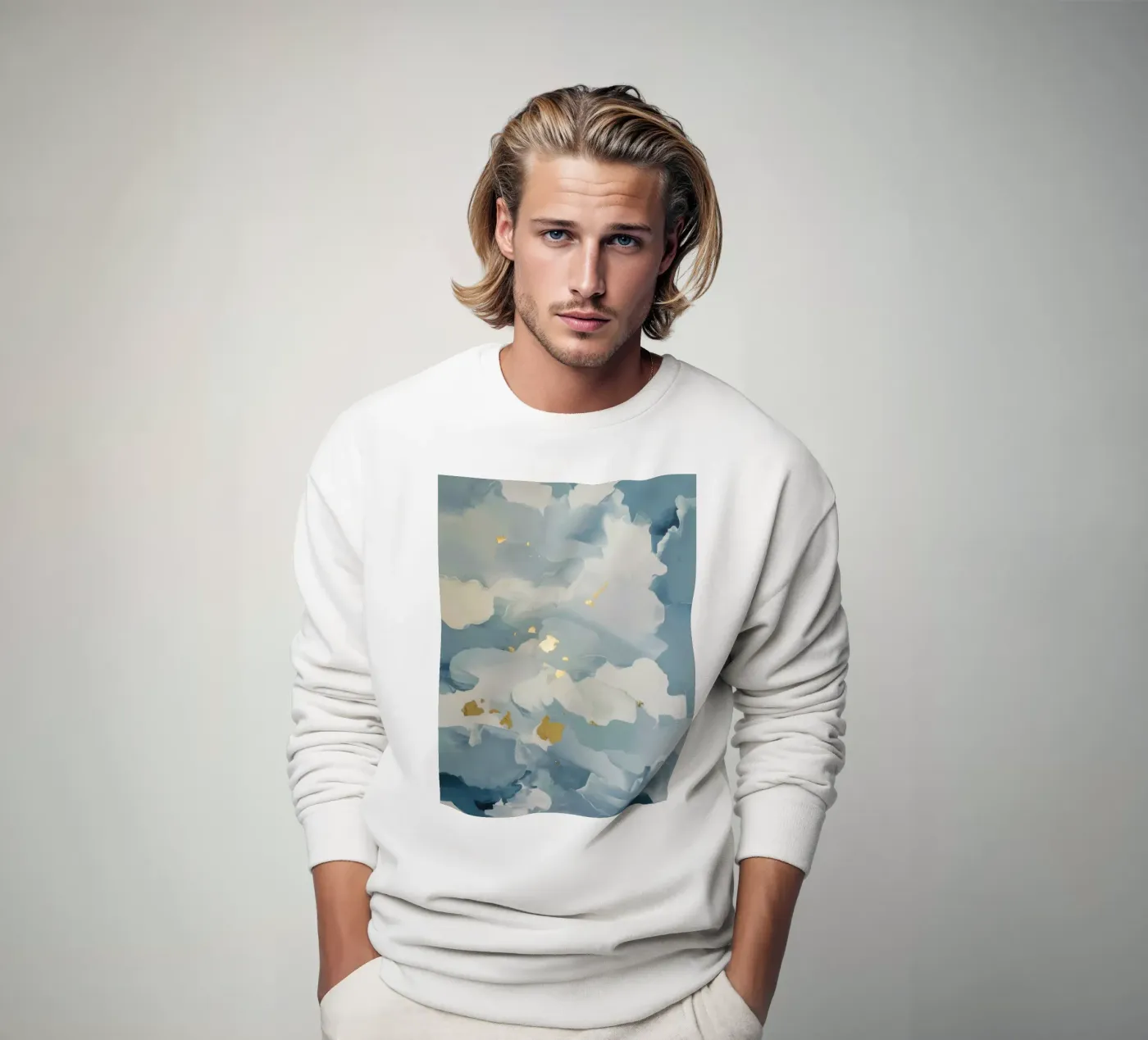 Blue Cloud Flicker sweatshirt by Monarch Arc