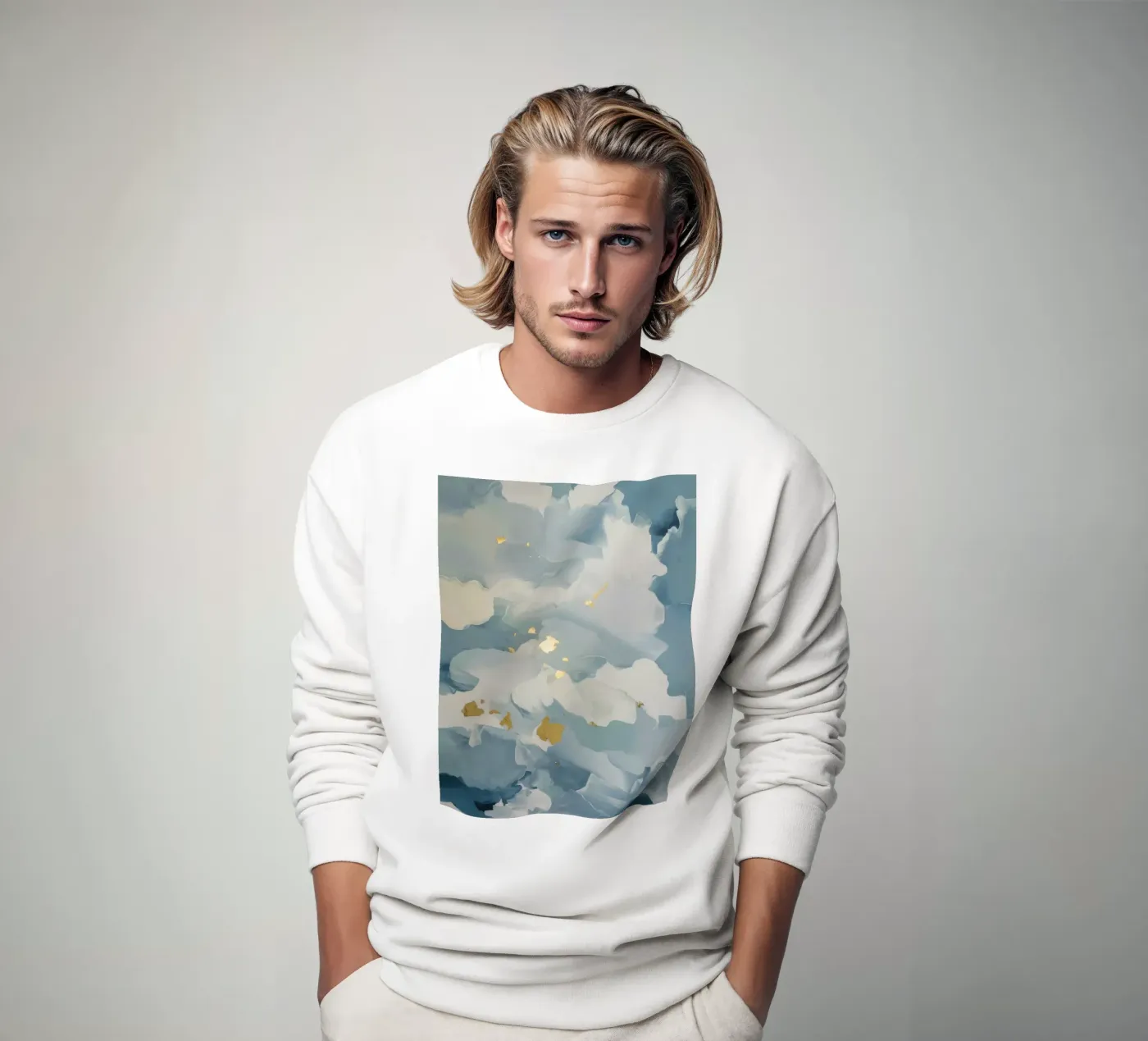 Blue Cloud Flicker sweatshirt by Monarch Arc