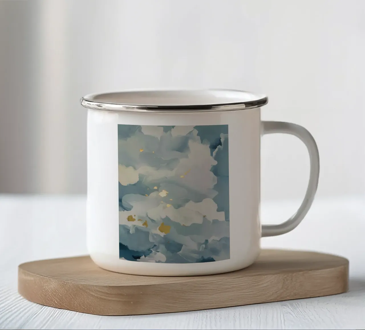 Sfarfallamento delle nuvole blu tazza in smalto da Monarch Arc