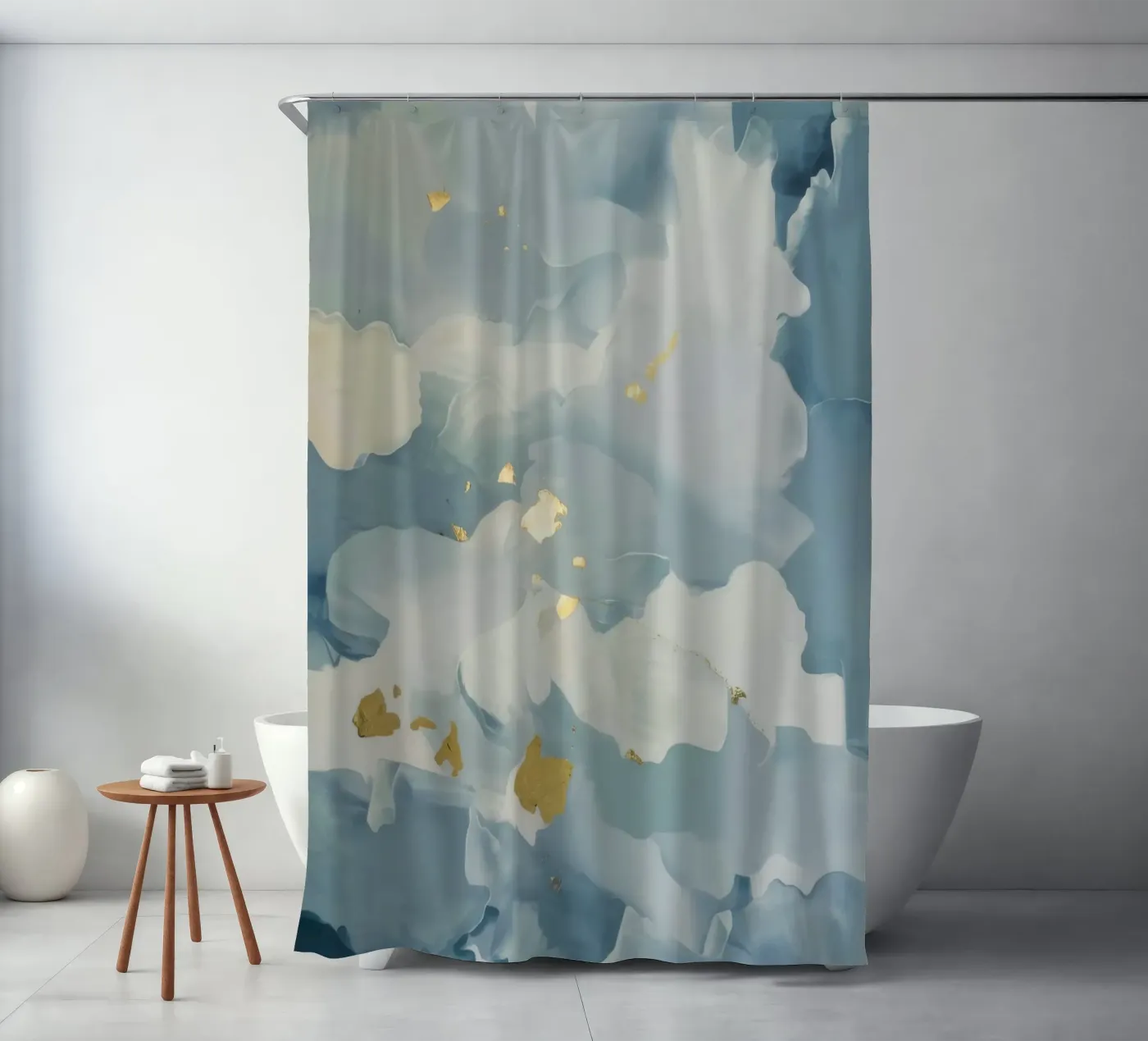 Blauwe Wolkenflikker douchegordijn van Monarch Arc