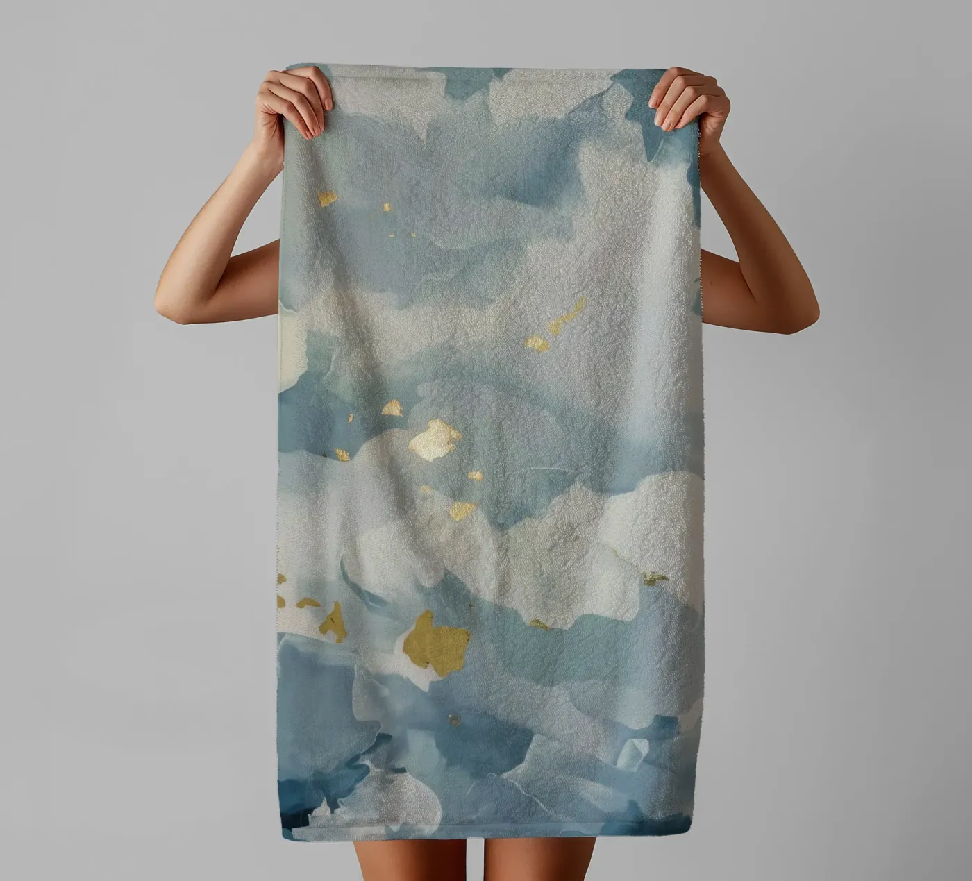 Blauwe Wolkenflikker badhanddoek van Monarch Arc