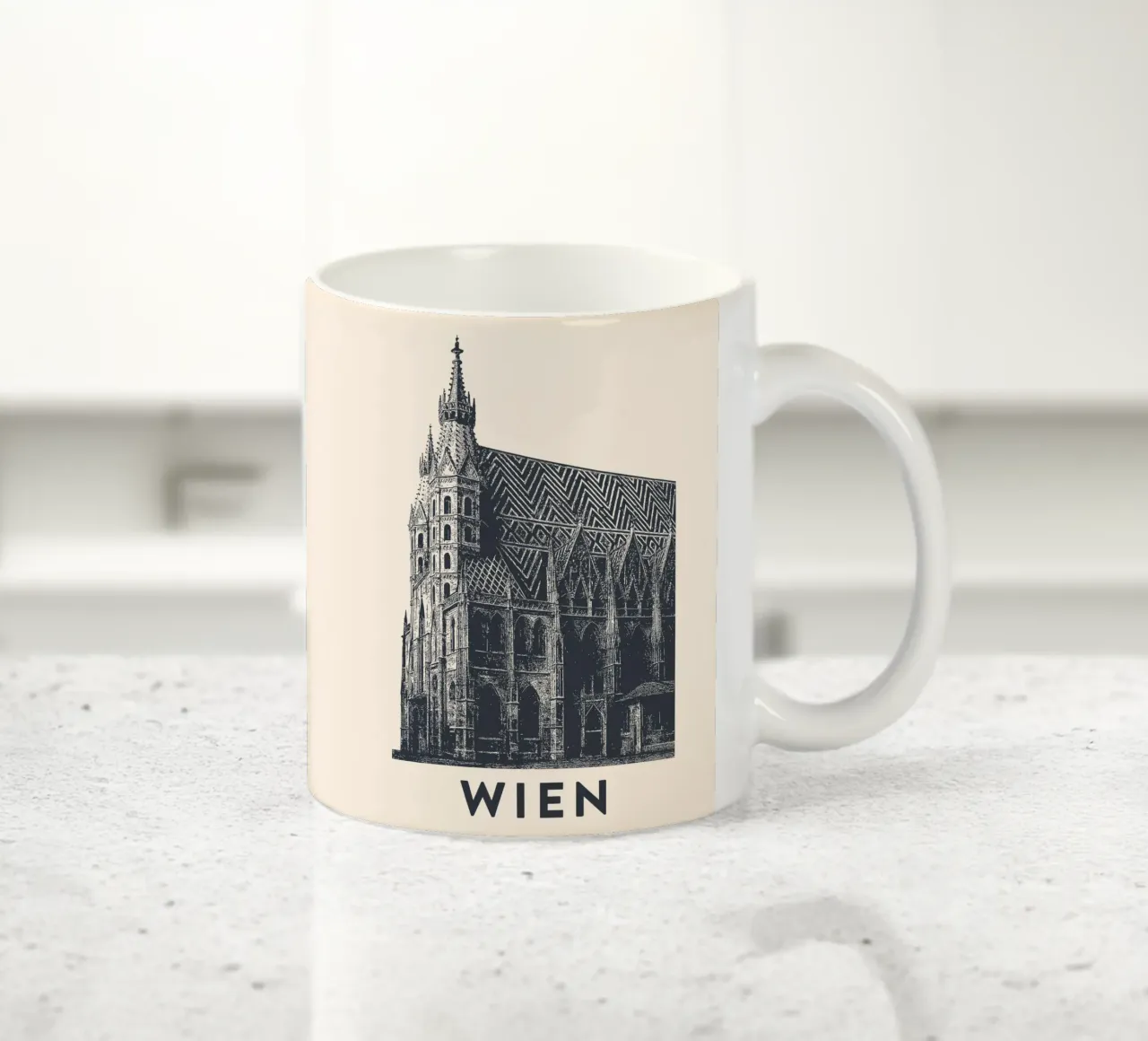 Wiener Wahrzeichen – Linocut Series tazza in ceramica da Studio Mooodz