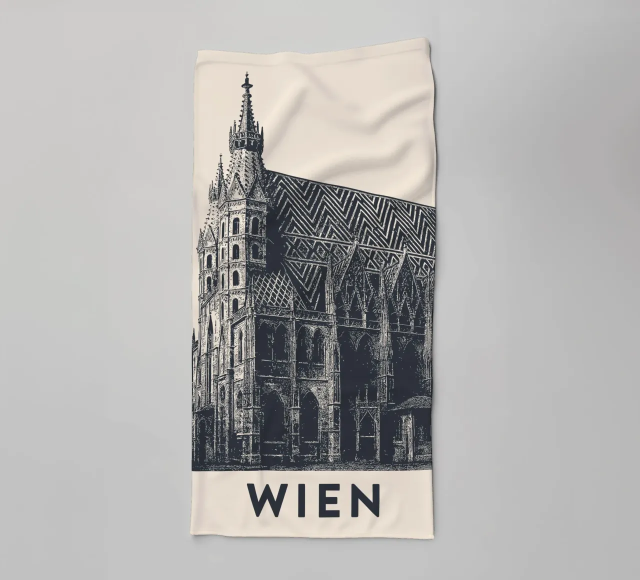 Wiener Wahrzeichen – Linocut Series towel by Studio Mooodz