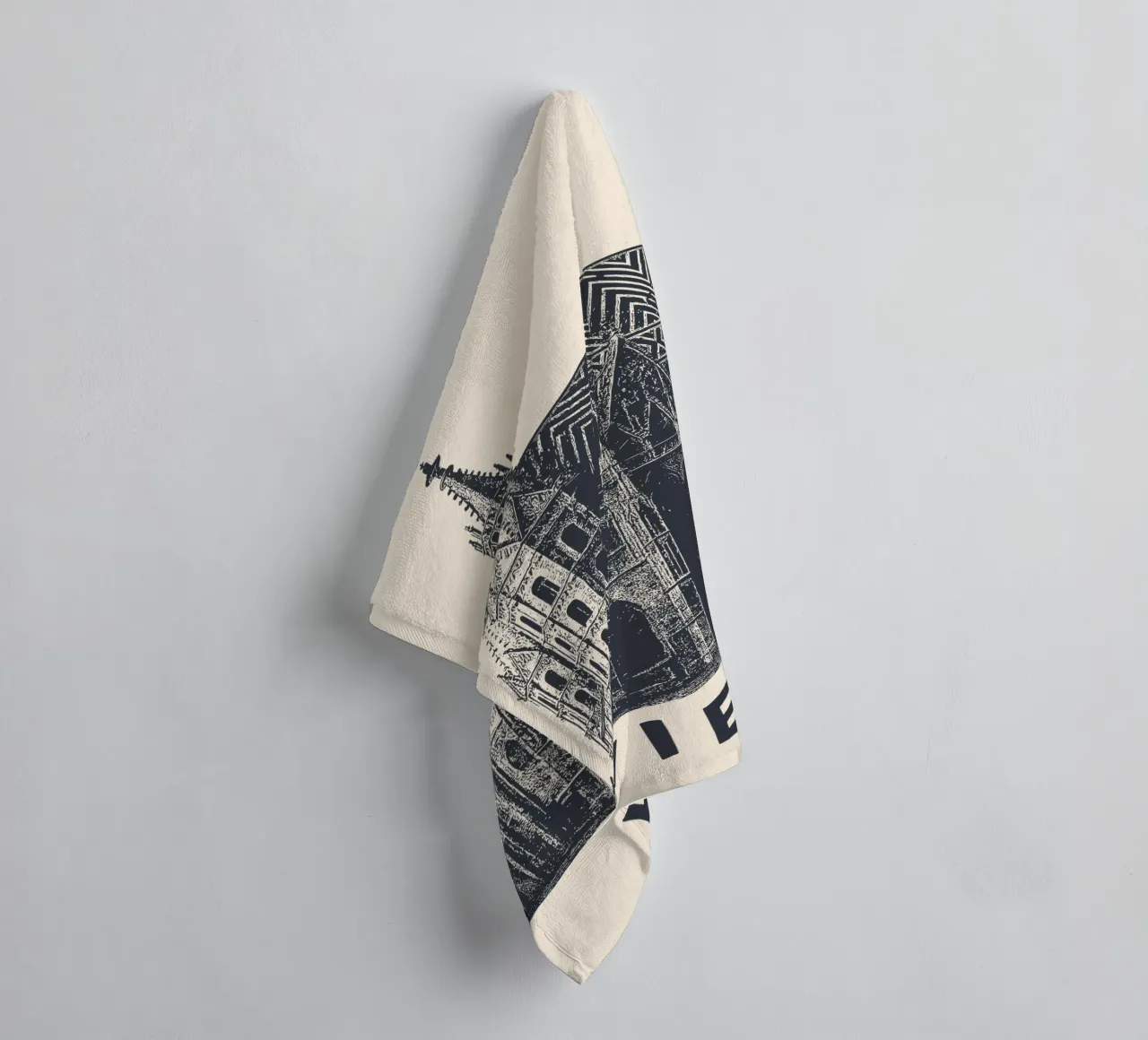 Wiener Wahrzeichen – Linocut Series towel by Studio Mooodz
