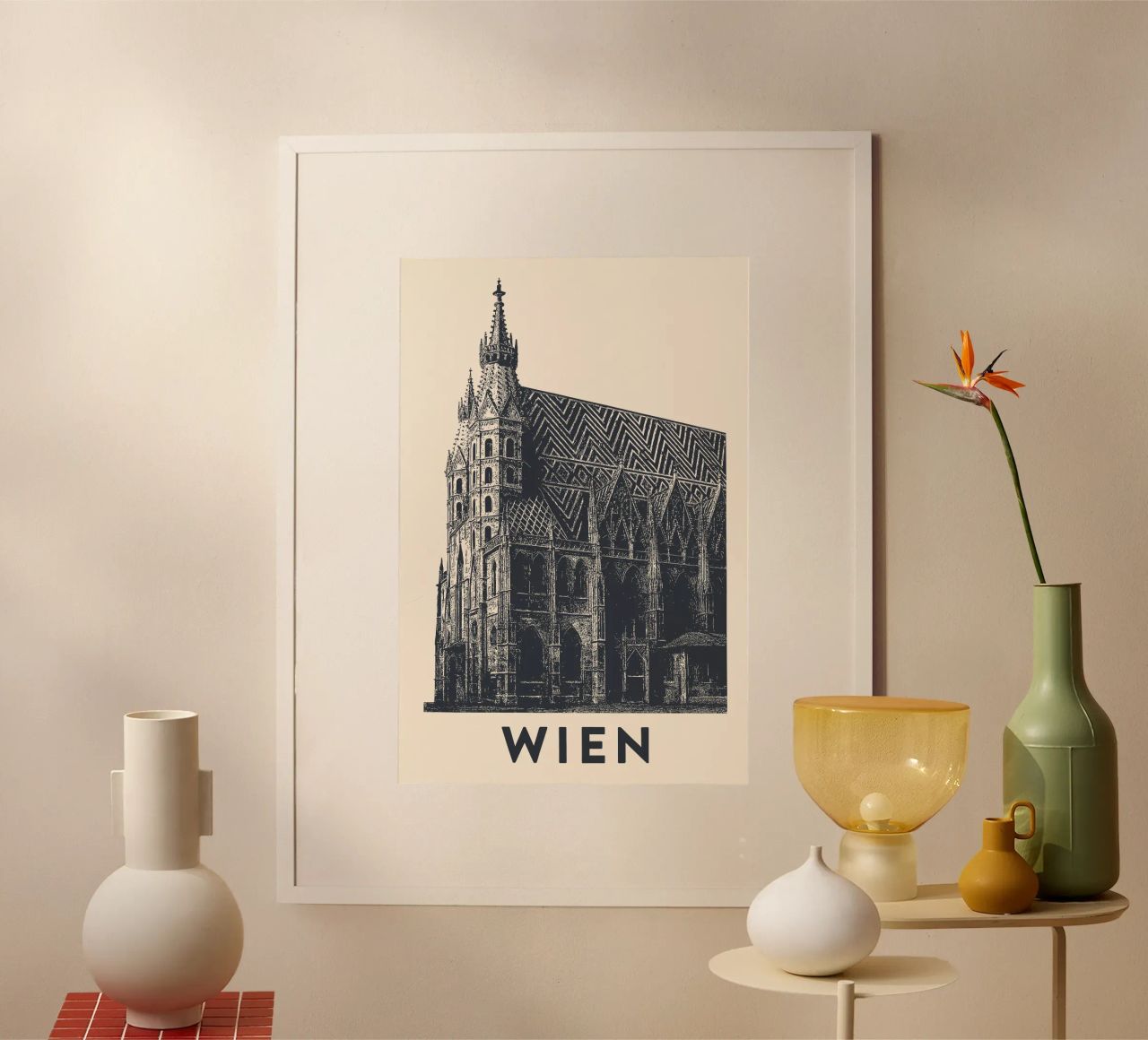 Wiener Wahrzeichen – Linocut Series Poster von Studio Mooodz