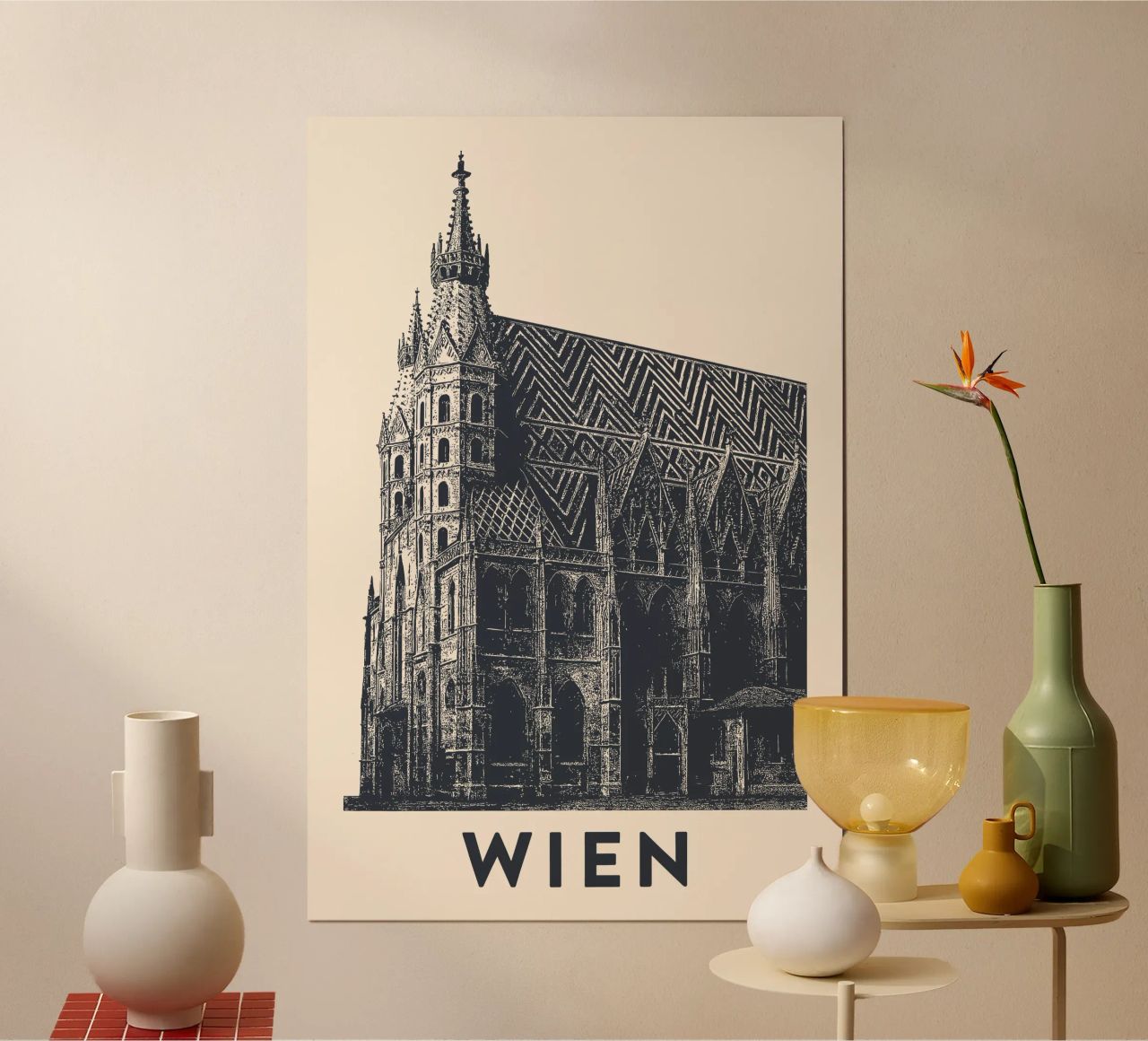 Wiener Wahrzeichen – Linocut Series Poster von Studio Mooodz