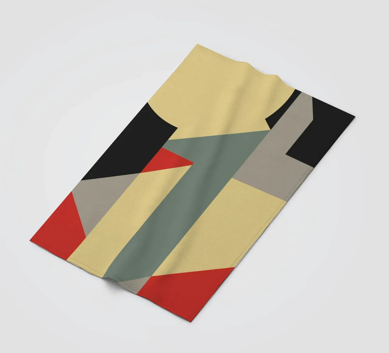 Muted tone retro geometry fleece blanket by Little Dean