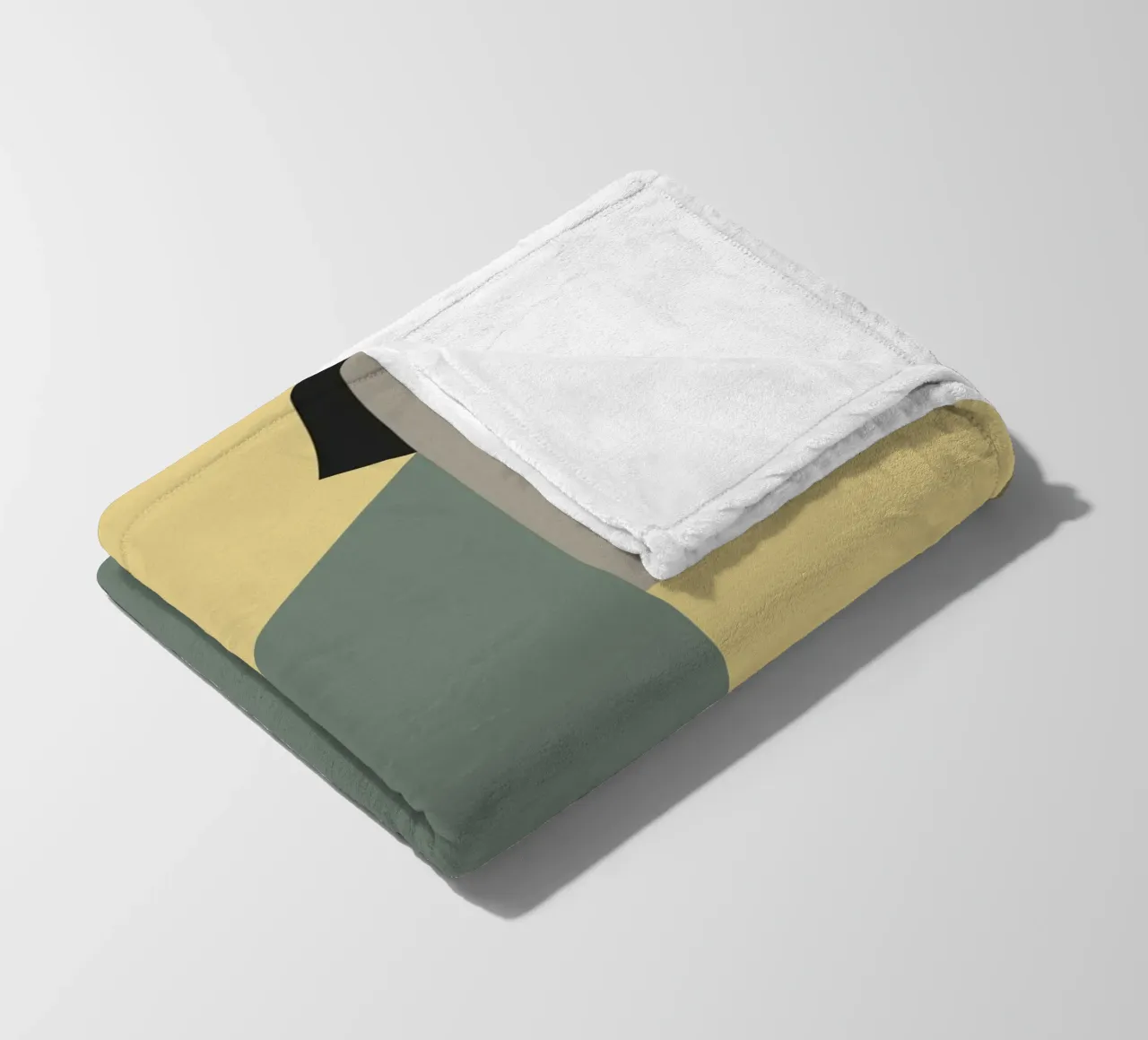 Muted tone retro geometry fleece blanket by Little Dean