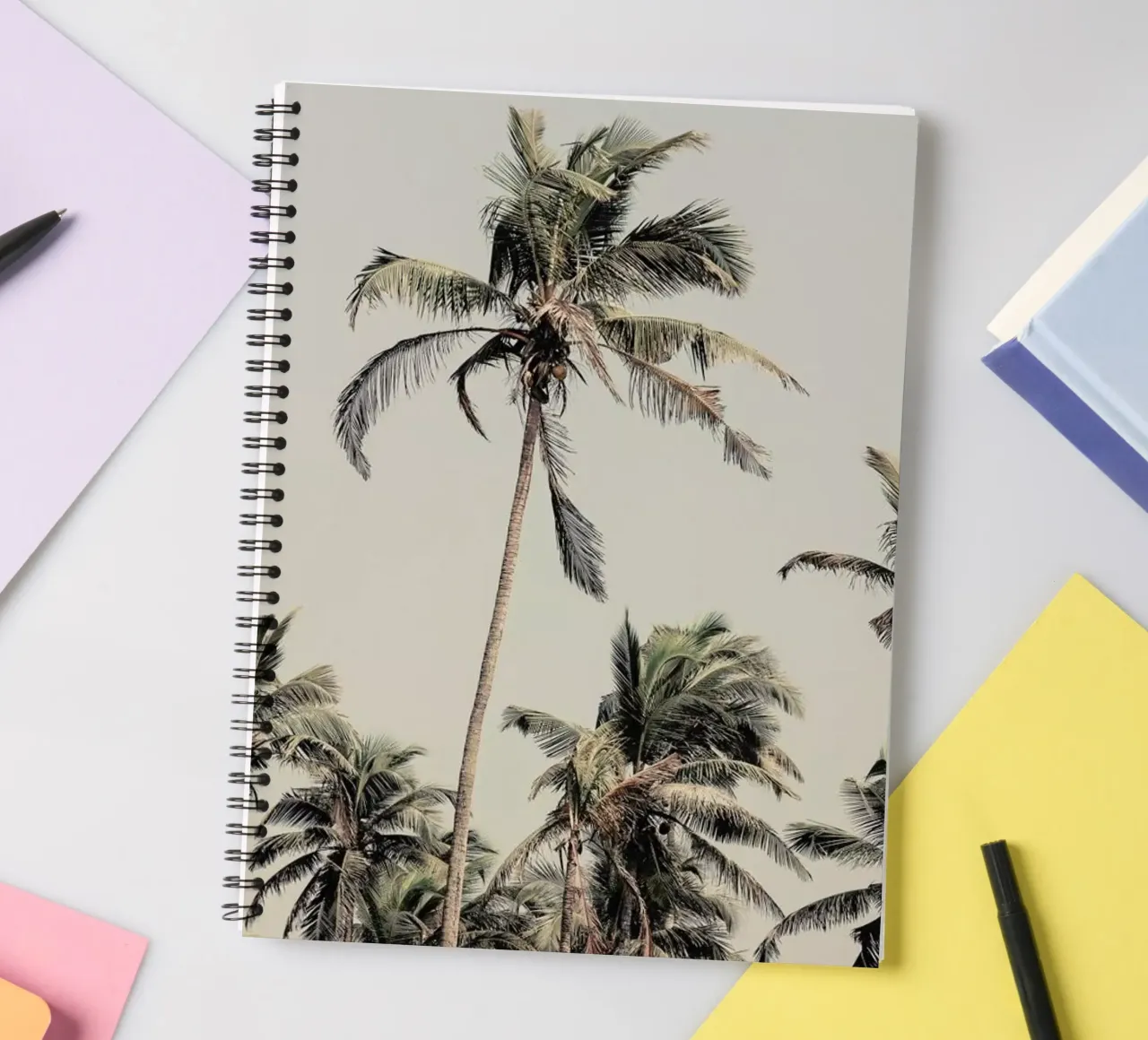 Palm Trees On The Beach spiral notebook by Victoria Frost