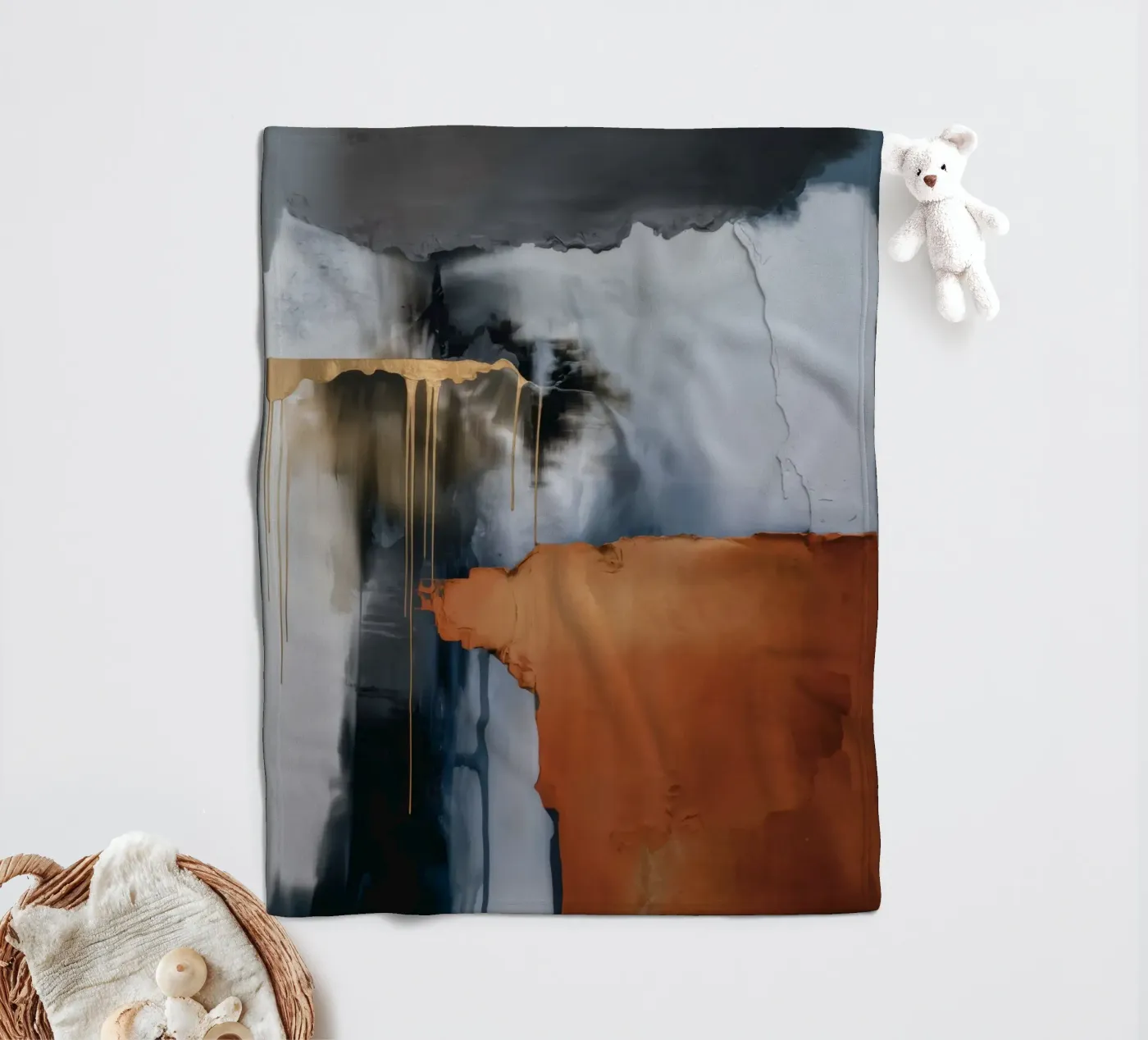 Rustfall Midnight Wall fleece blanket by Monarch Arc