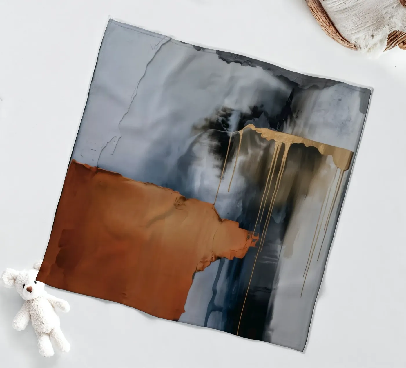 Rustfall Midnight Wall fleece blanket by Monarch Arc