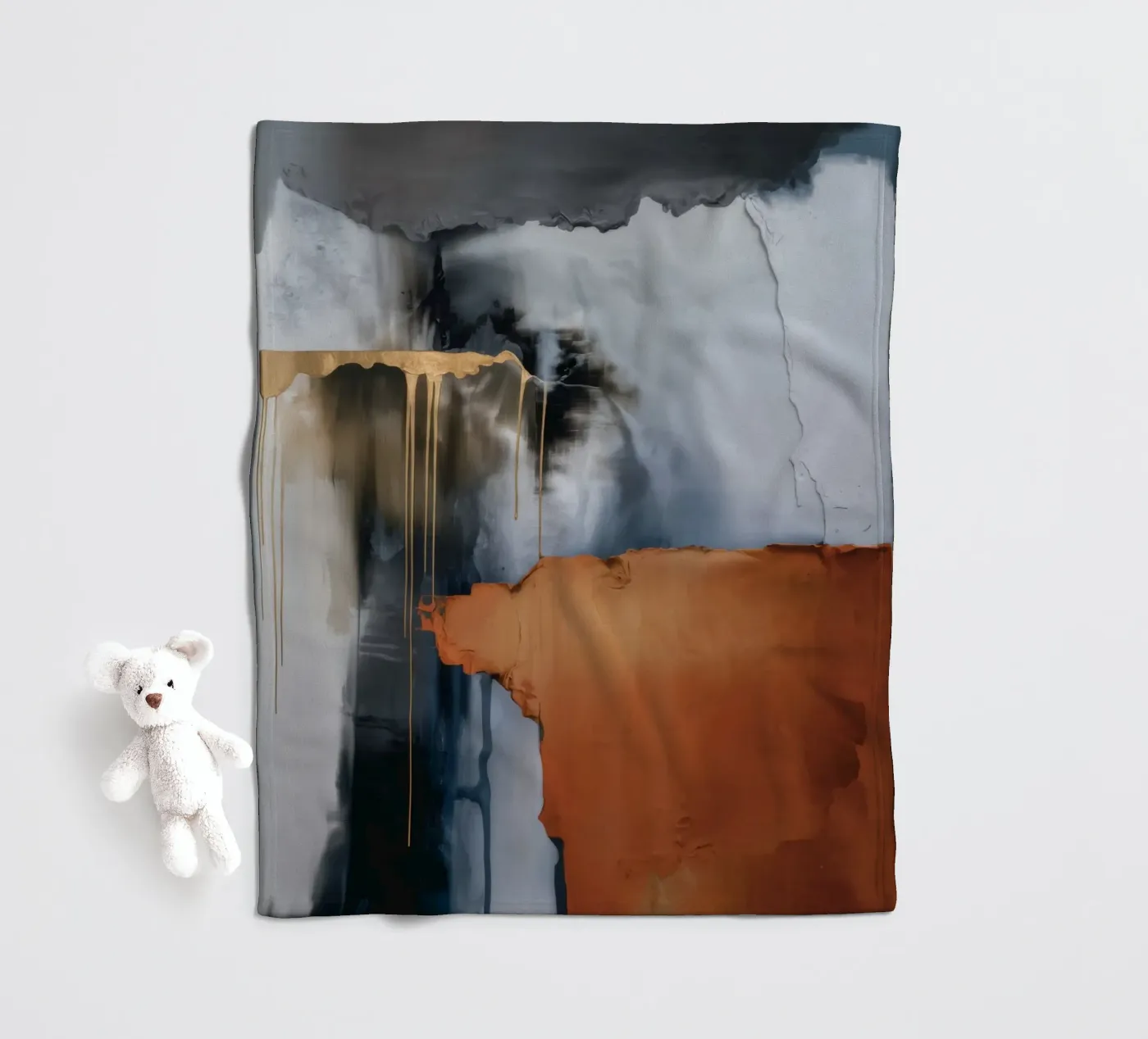 Rustfall Midnight Wall fleece blanket by Monarch Arc