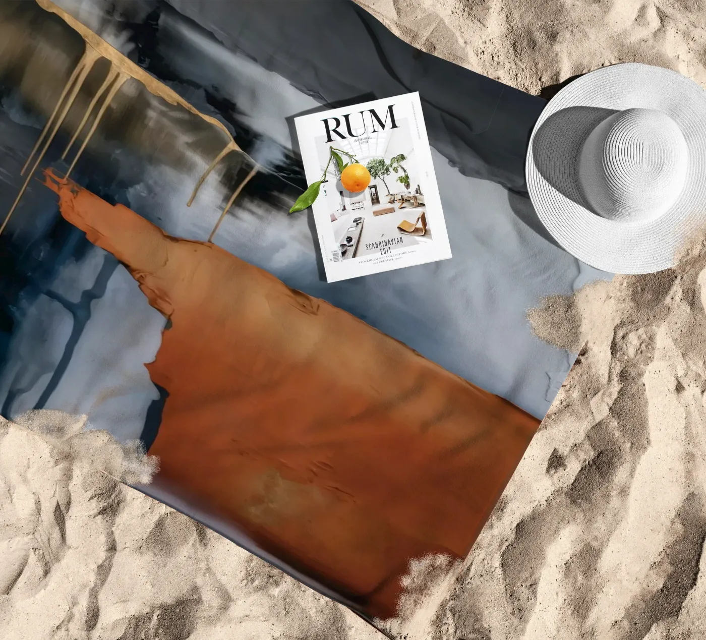 Rustfall Midnight Wall Strandtuch von Monarch Arc