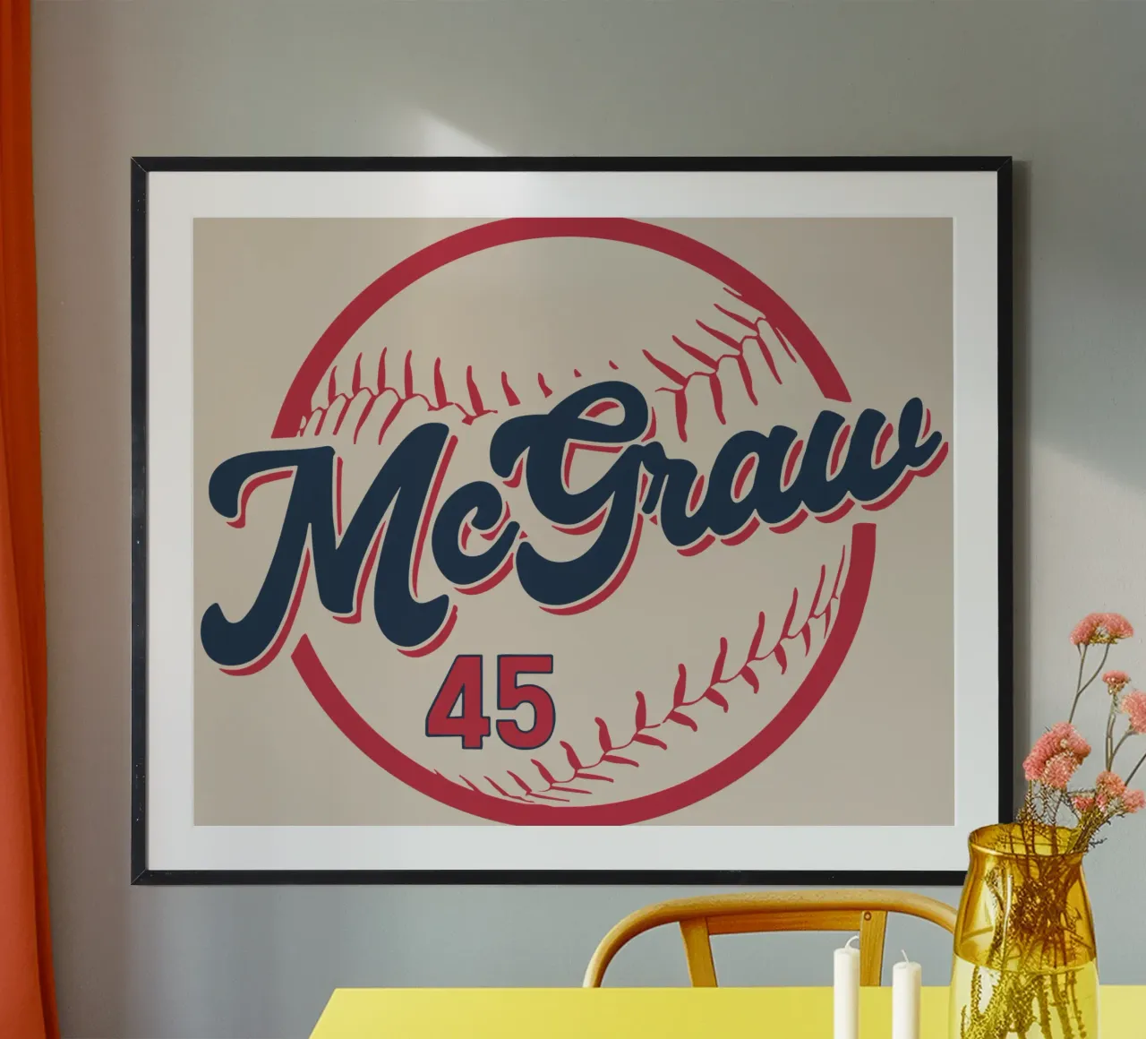 Tim McGraw 45 Baseball poster con telaio in plastica da lindacleveland