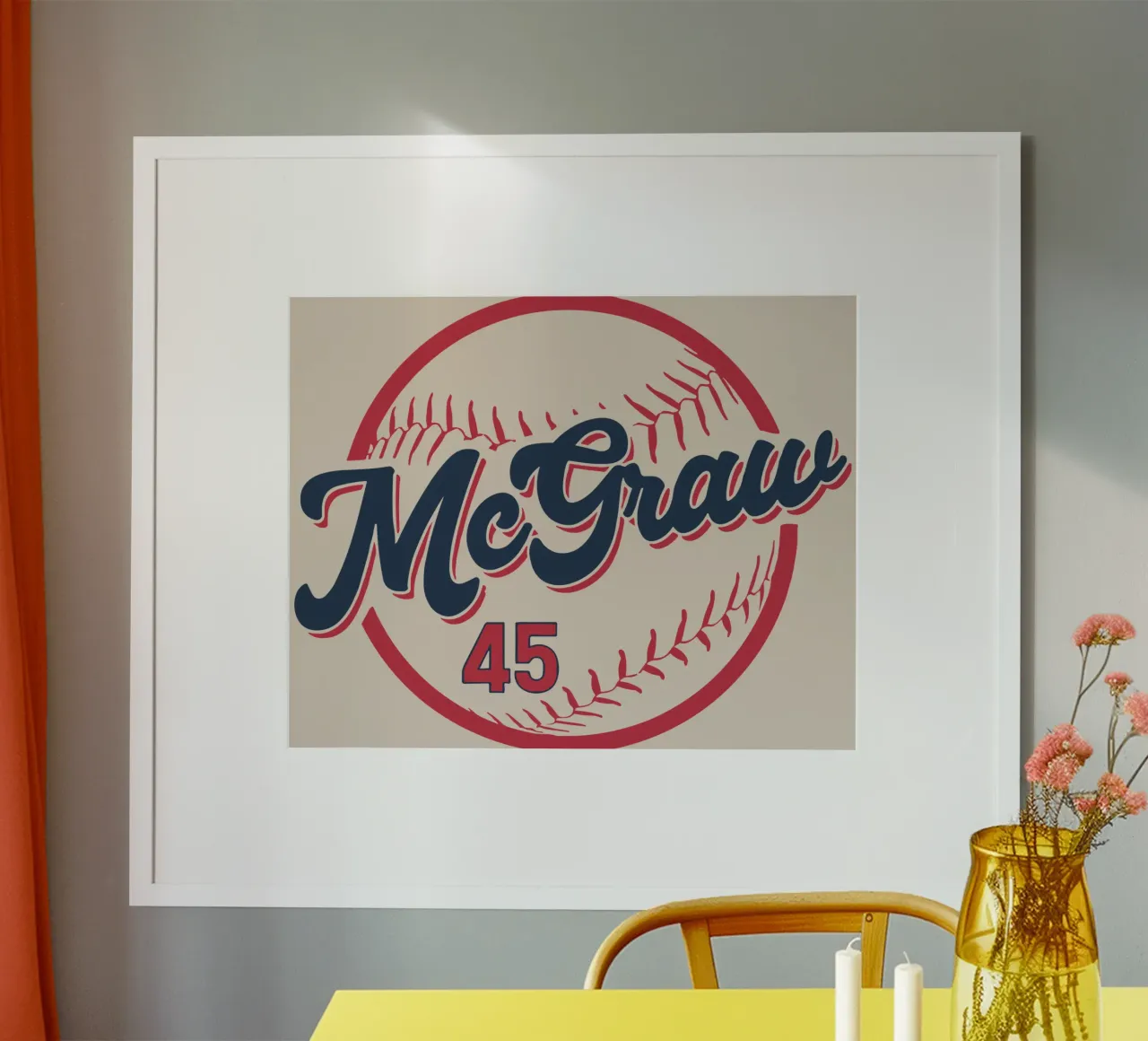 Tim McGraw 45 Baseball poster con telaio in plastica da lindacleveland