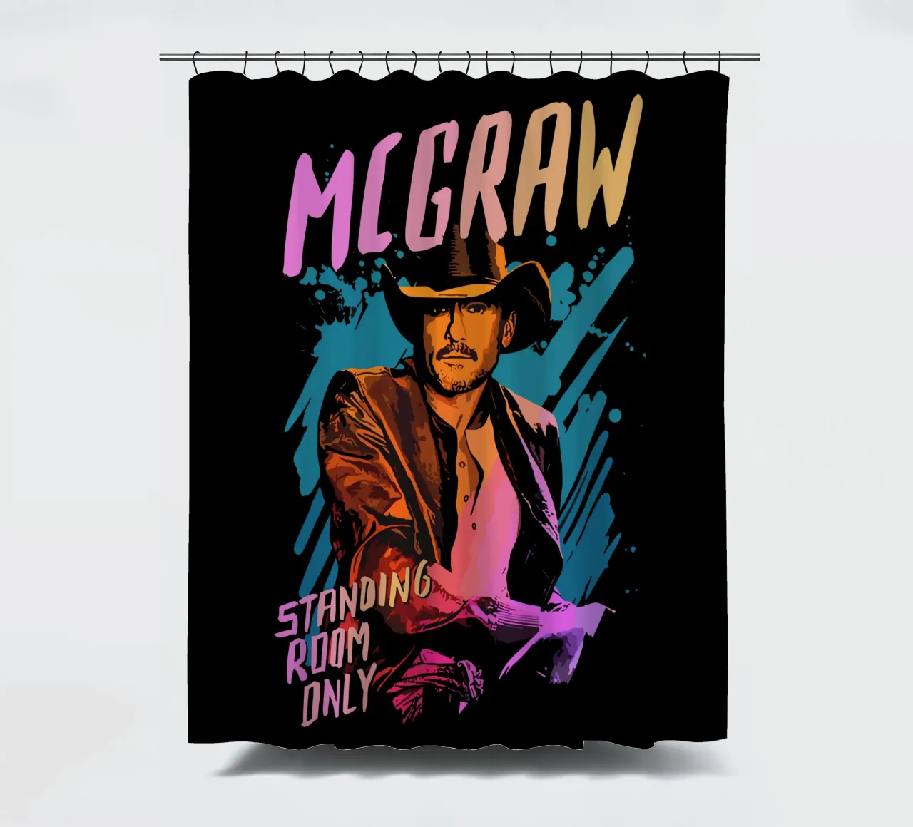 Tim McGRAW Standing Room Only Duschvorhang von lindacleveland