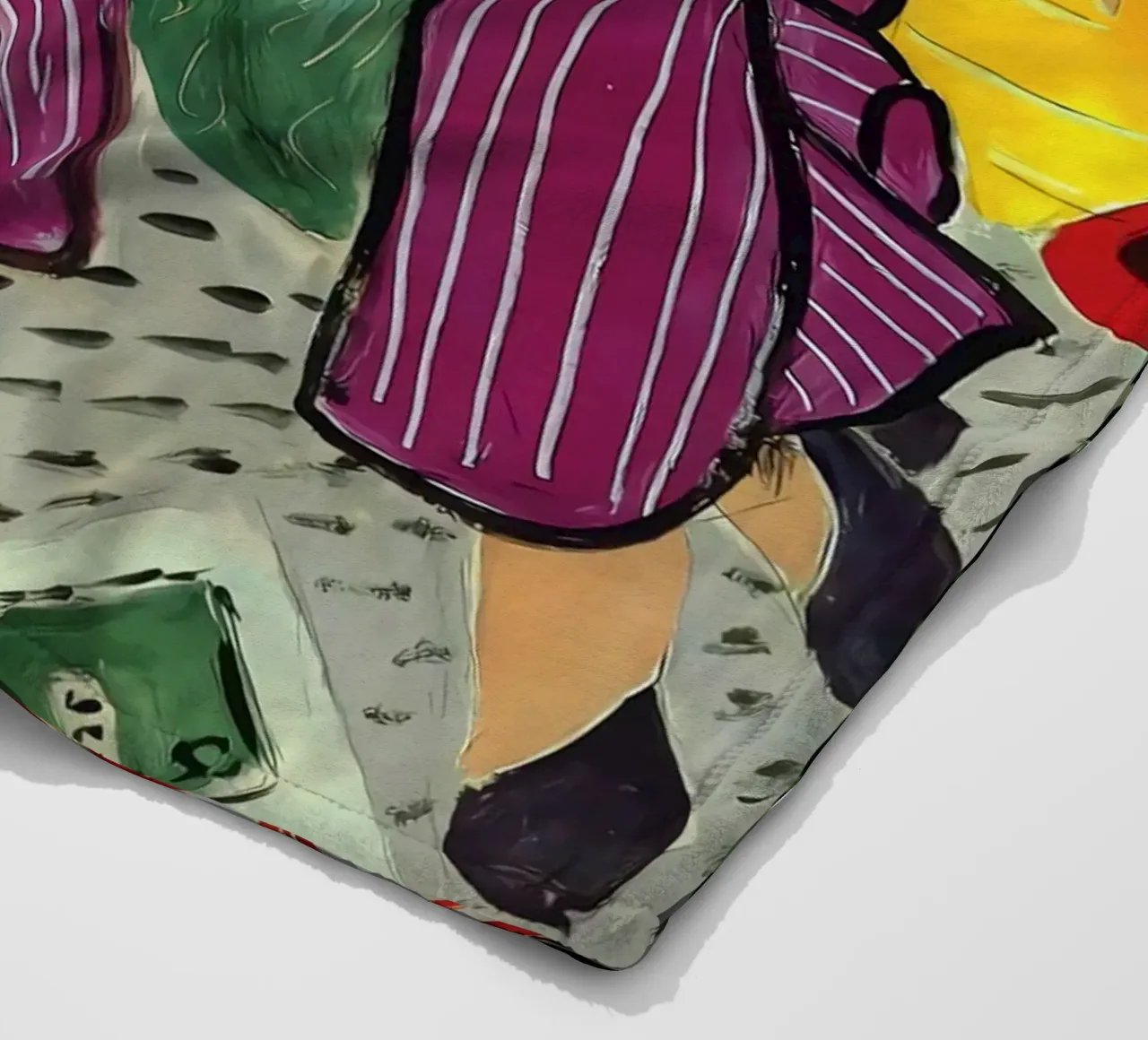 Woman in a Purple Coat fleece blanket by Vonda Shop