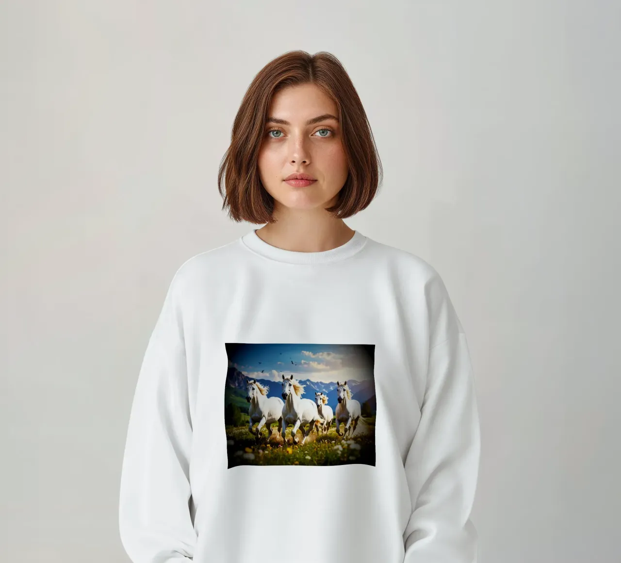 Quatre chevaux qui galopent. Vignette felpa da Thierry vobmann photography