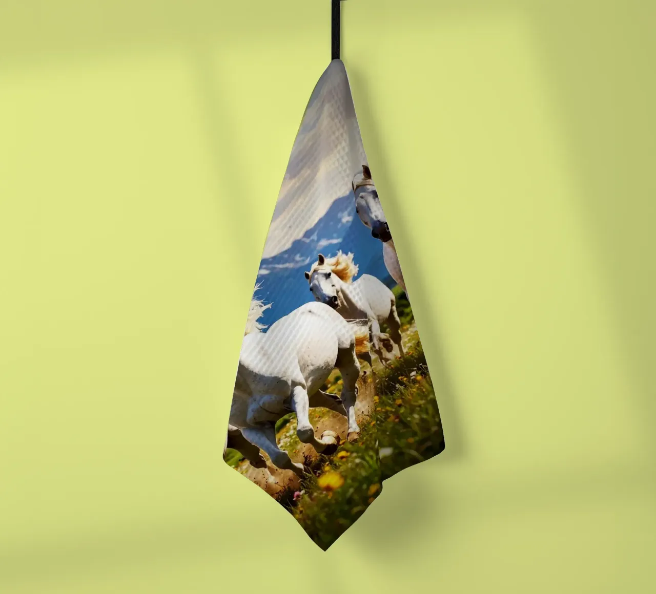 Quatre chevaux qui galopent. Vignette canovaccio da cucina da Thierry vobmann photography