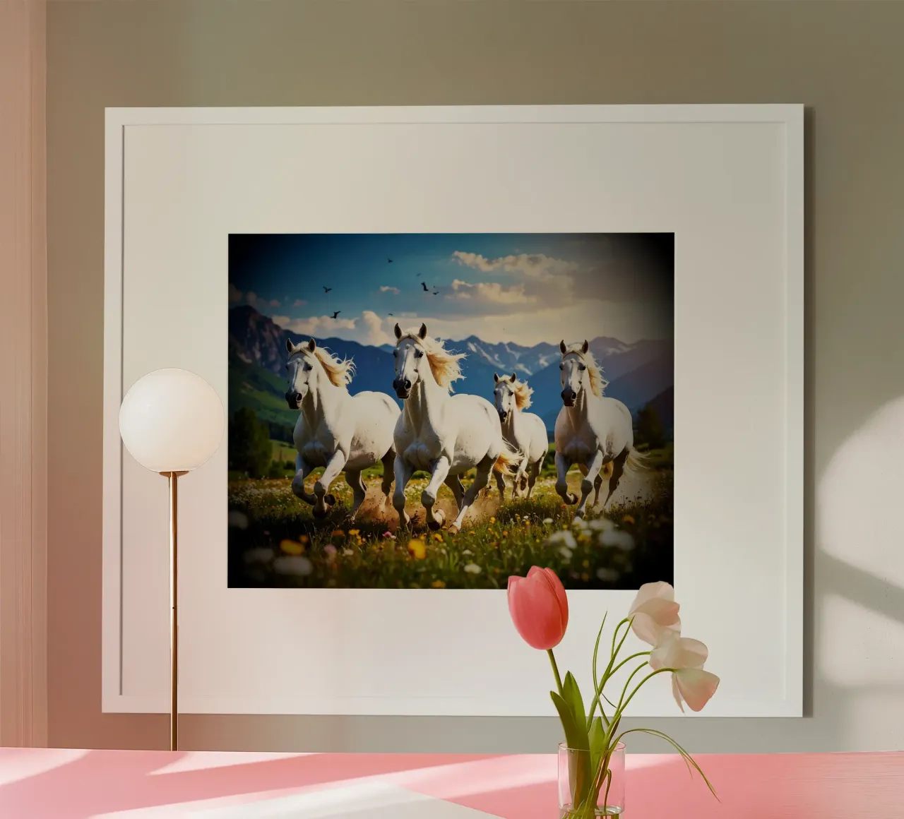 Quatre chevaux qui galopent. Vignette carta hahnemühle da Thierry vobmann photography