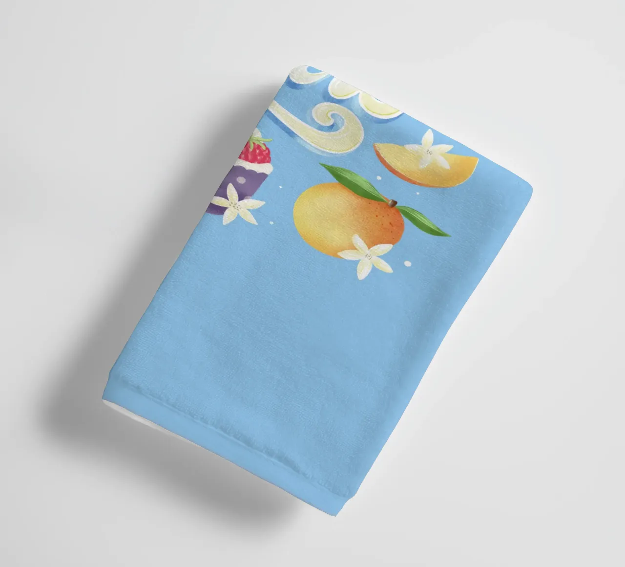 Pace, amore e frozen yogurt. Frutta, divertimento e scritte asciugamano da bagno da CalliLetters