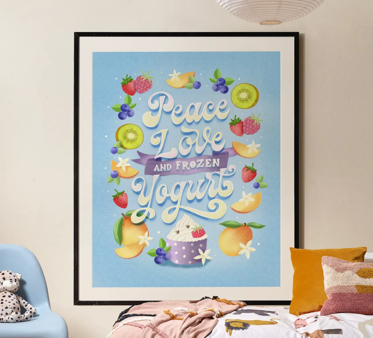 Pace, amore e frozen yogurt. Frutta, divertimento e scritte carta hahnemühle da CalliLetters