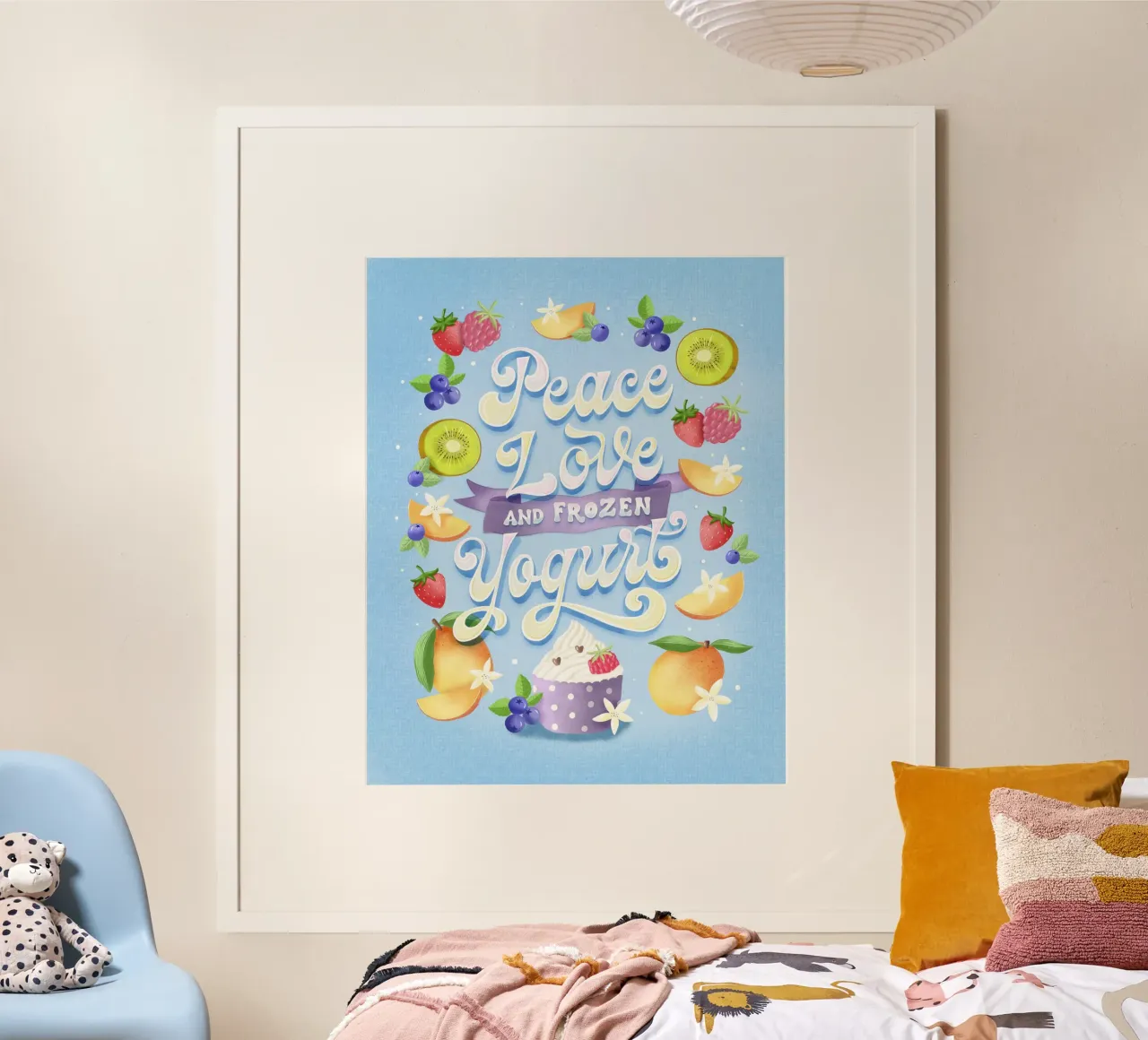 Pace, amore e frozen yogurt. Frutta, divertimento e scritte carta hahnemühle da CalliLetters