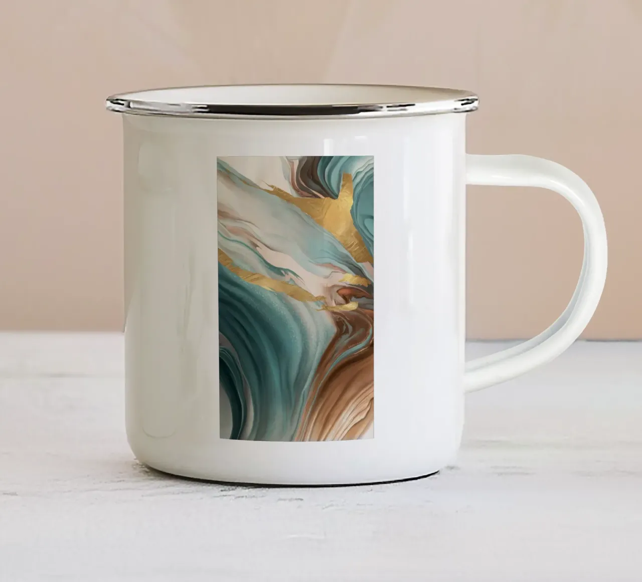 Verdant Dusk Flow taza de esmalte de Monarch Arc