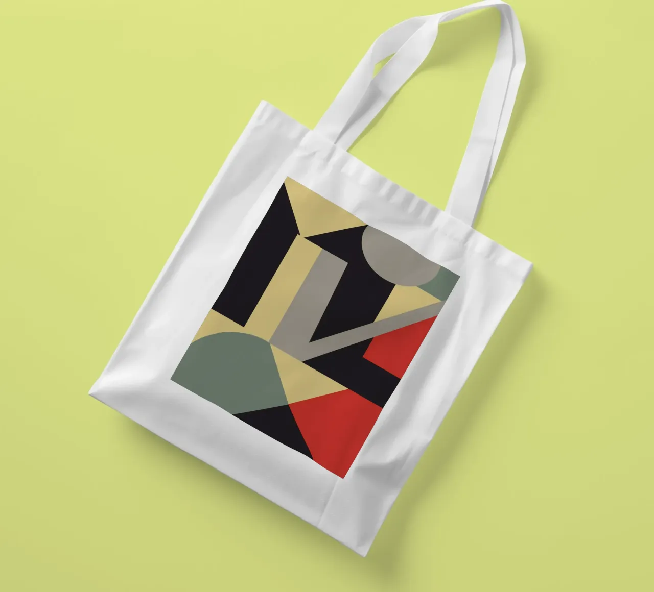 Muted tone retro geometry 03 tote bag by Little Dean