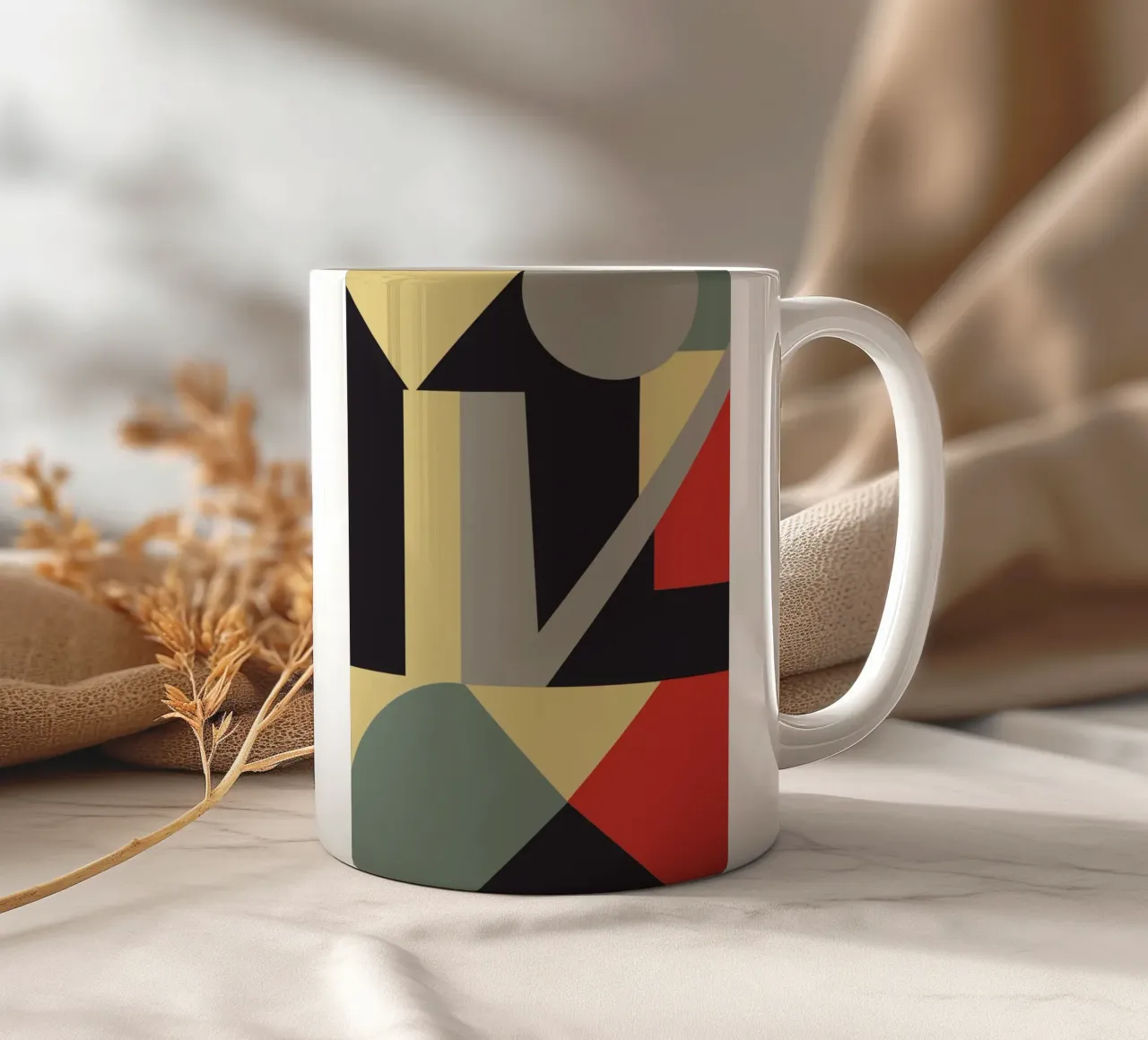 Geometria retrò dai toni tenui 03 tazza in ceramica da Little Dean