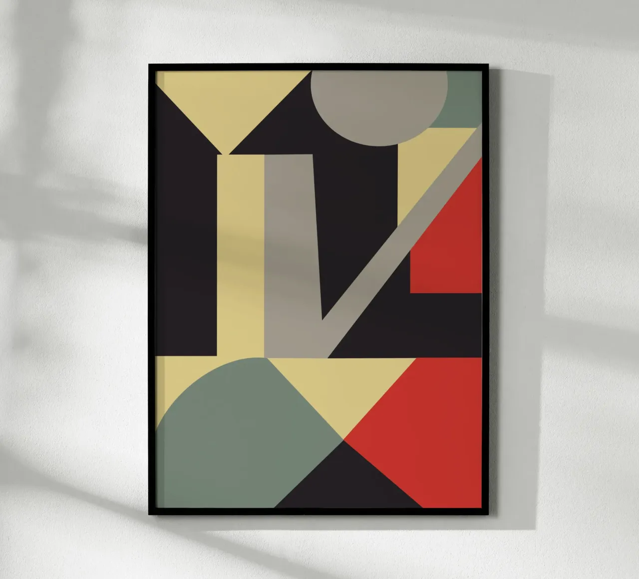 Geometria retrò dai toni tenui 03 poster con telaio in plastica da Little Dean