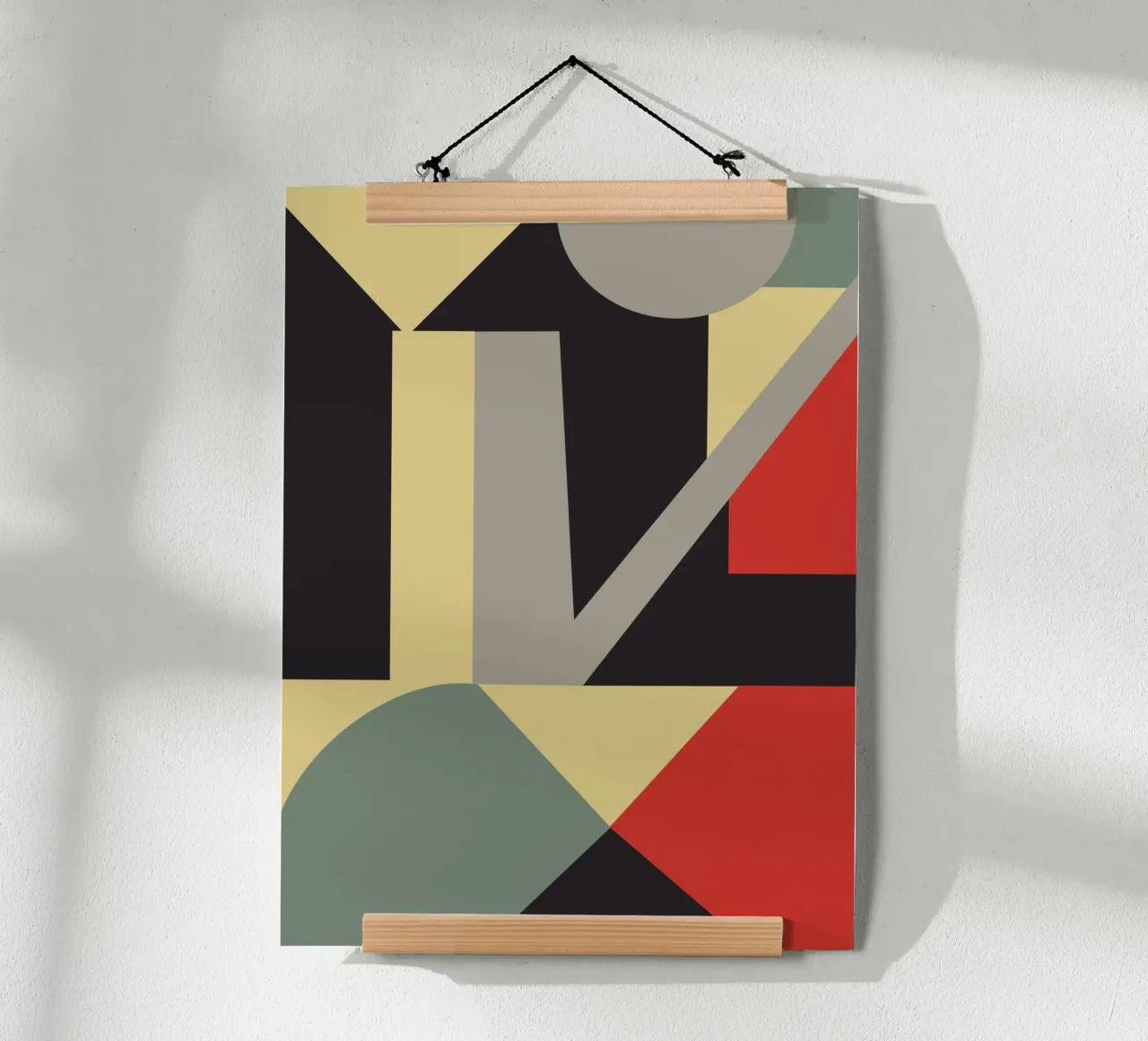 Geometria retrò dai toni tenui 03 poster con telaio in plastica da Little Dean