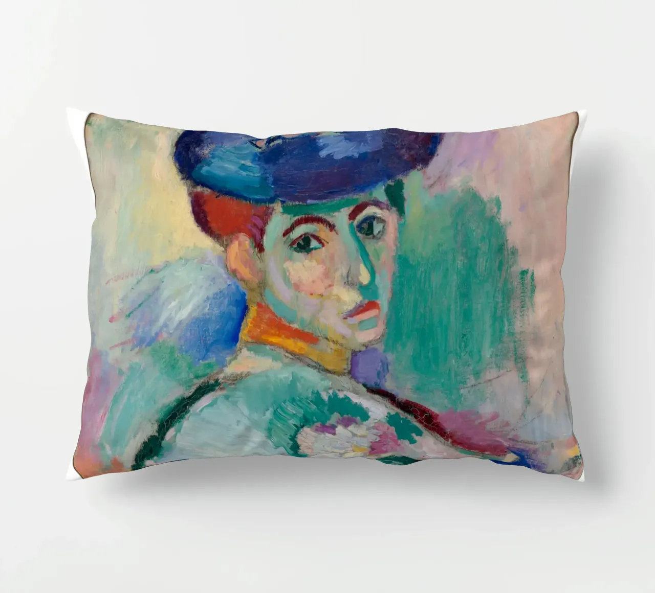 Donna con cappello cuscino da Vonda Shop