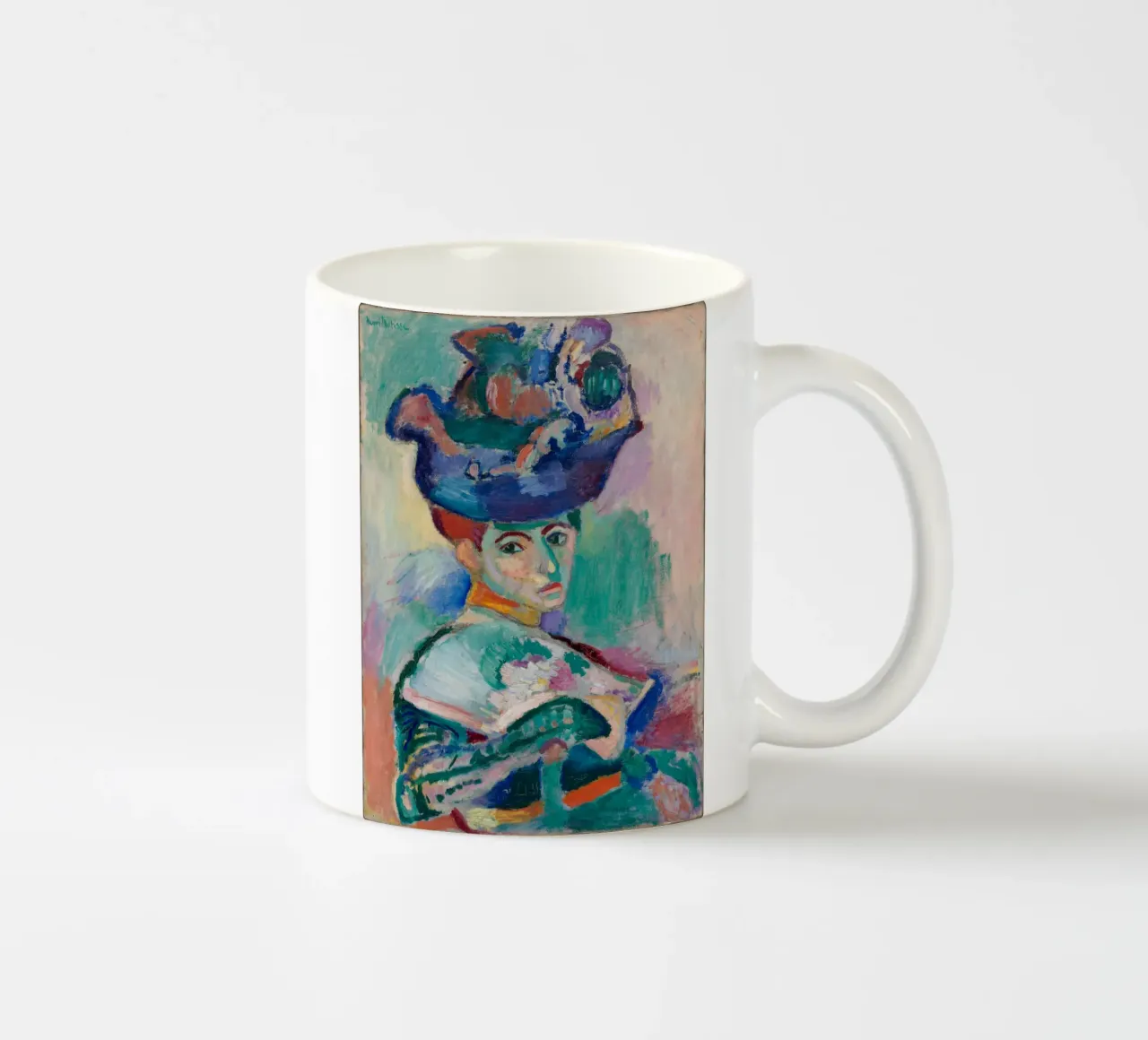 Donna con cappello tazza in ceramica da Vonda Shop