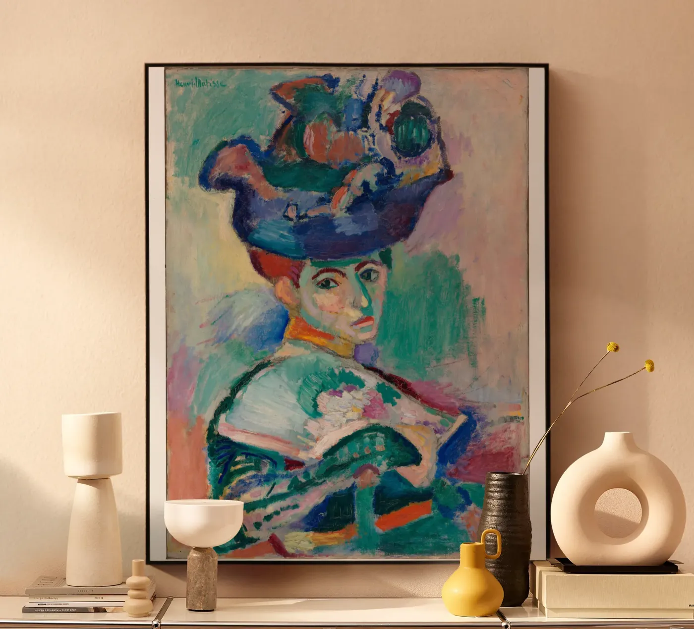 Woman With a Hat acryl van Vonda Shop