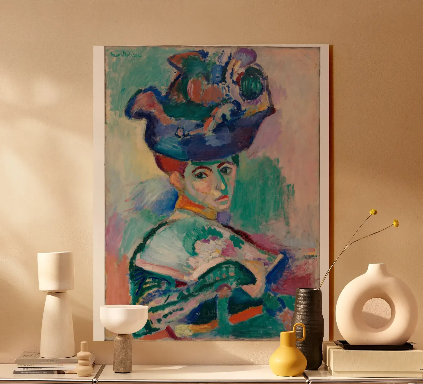 Woman With a Hat acryl van Vonda Shop