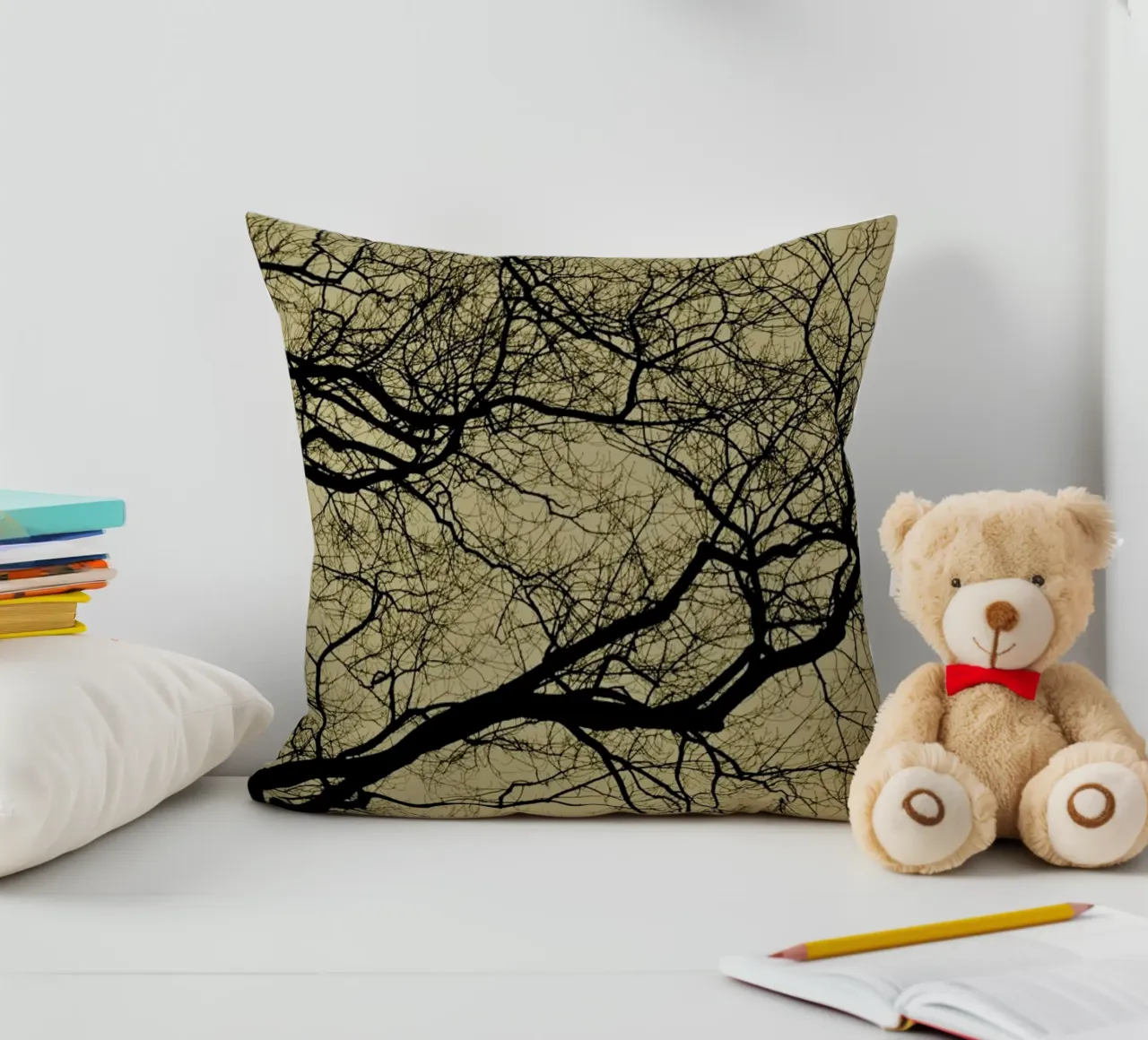 Golden Houre Abstract Branches cuscino da Studio Nahili