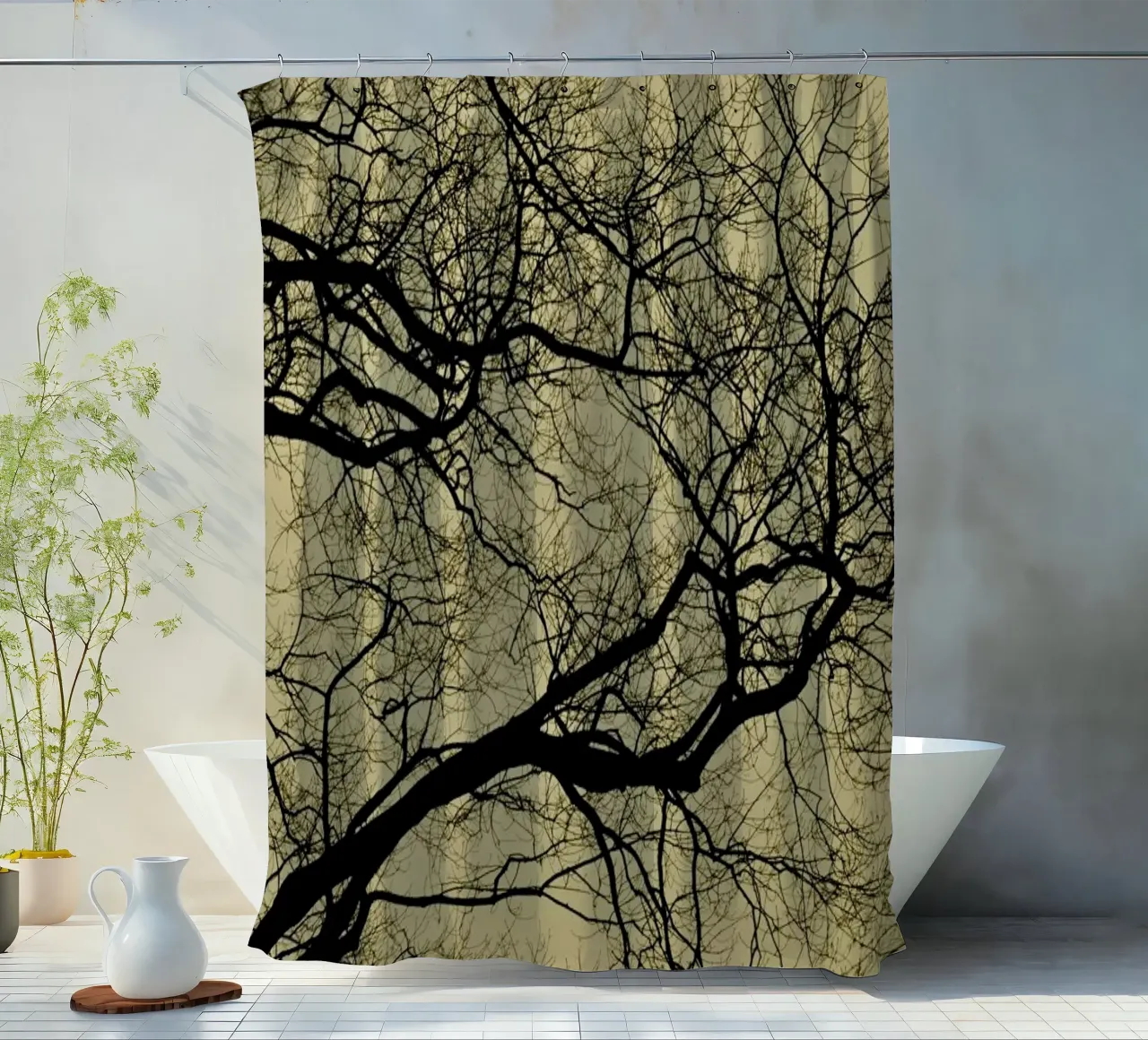 Golden Houre Abstract Branches tenda da doccia da Studio Nahili