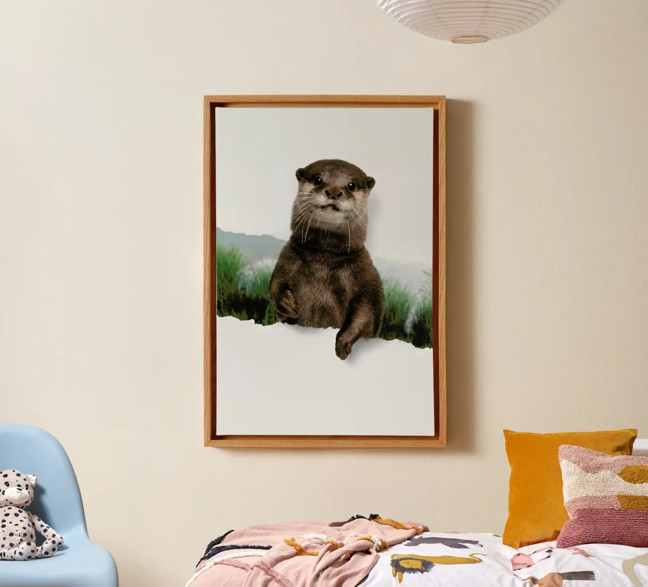 Otter Torn Paper tela con Cornice a cassetta da JONAS LOOSE KIDS